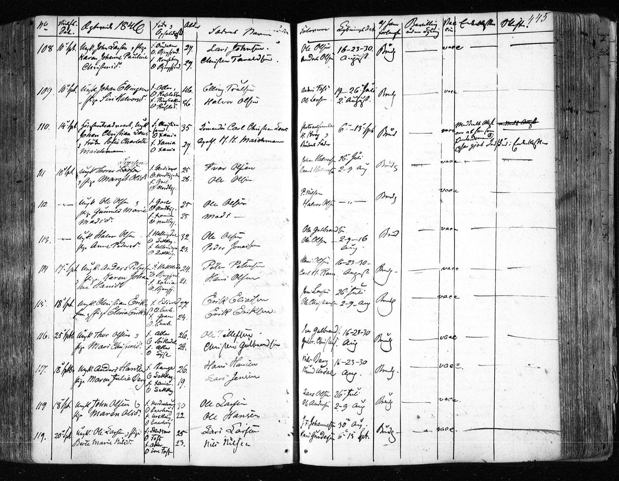 Aker prestekontor kirkebøker, AV/SAO-A-10861/F/L0019: Parish register (official) no. 19, 1842-1852, p. 445