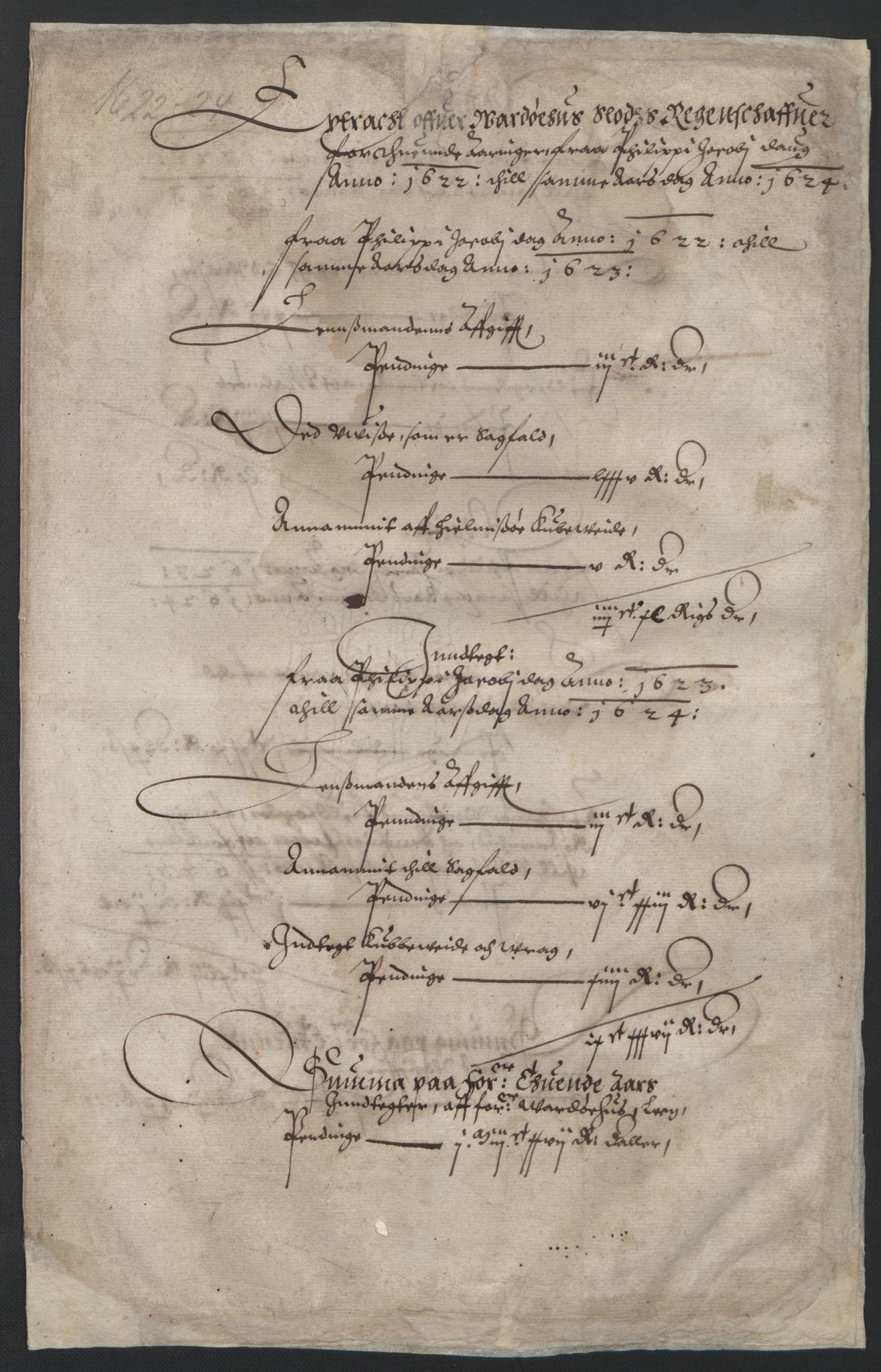 Rentekammeret inntil 1814, Reviderte regnskaper, Lensregnskaper, AV/RA-EA-5023/R/Rb/Rbæ/L0004: Vardøhus len, 1622-1633