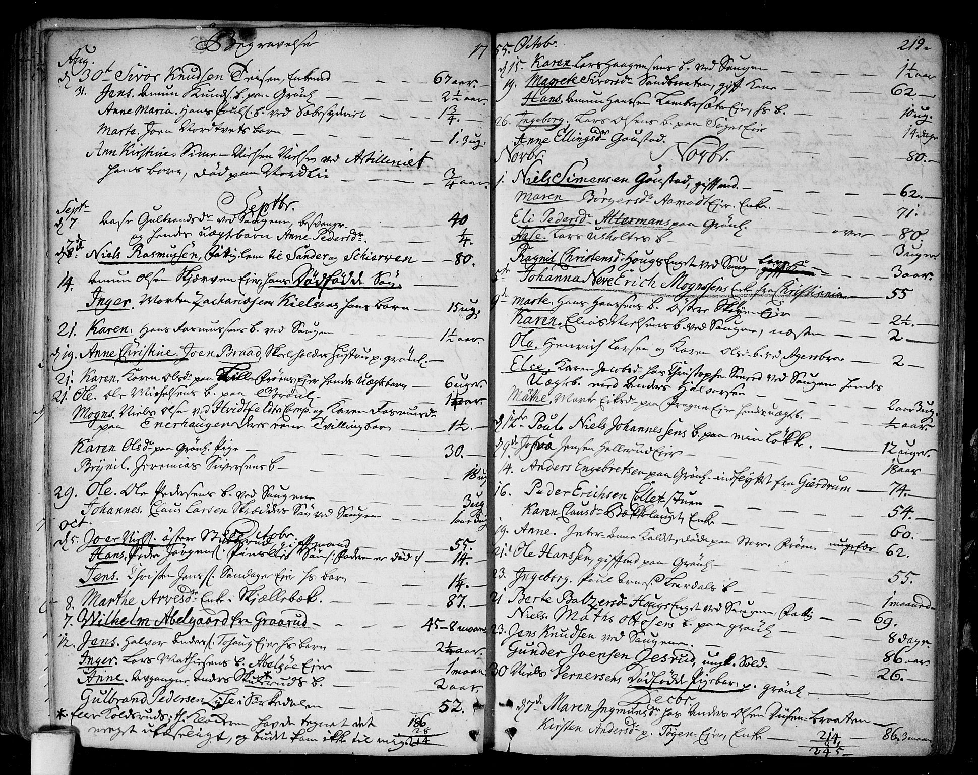 Aker prestekontor kirkebøker, AV/SAO-A-10861/F/L0008: Parish register (official) no. 8, 1749-1765, p. 219