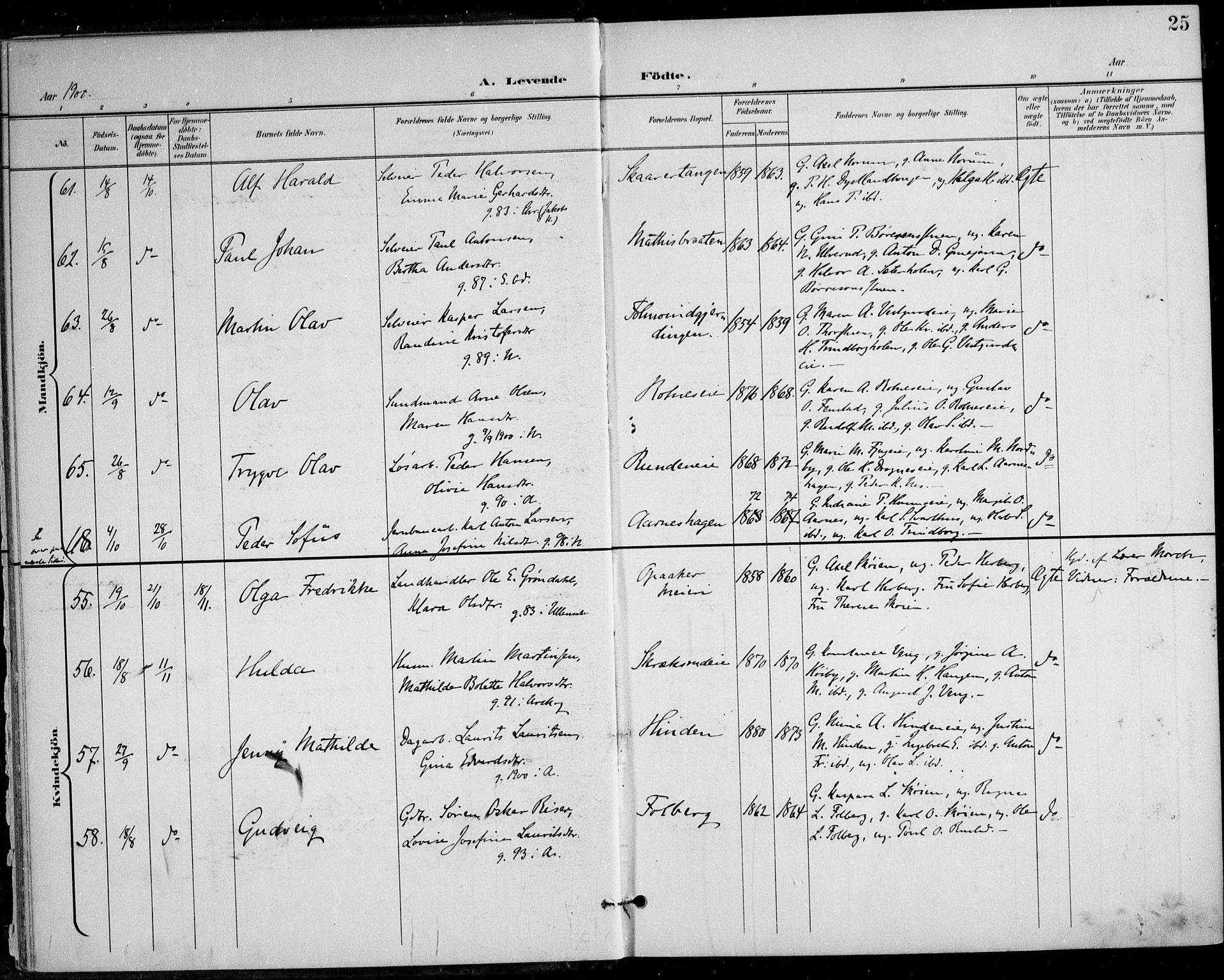 Nes prestekontor Kirkebøker, AV/SAO-A-10410/F/Fa/L0011: Parish register (official) no. I 11, 1899-1918, p. 25