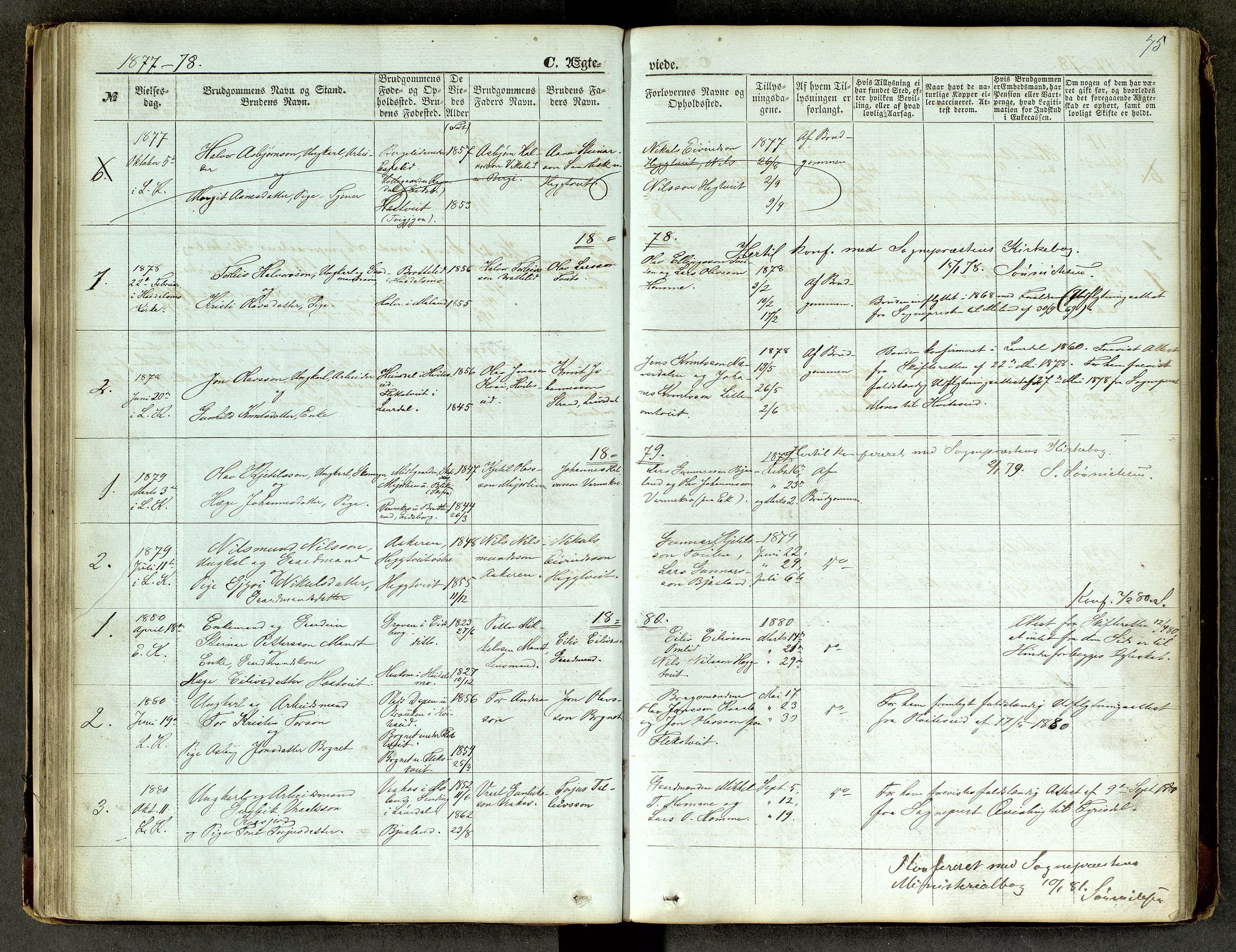 Lårdal kirkebøker, SAKO/A-284/G/Ga/L0002: Parish register (copy) no. I 2, 1861-1890, p. 75