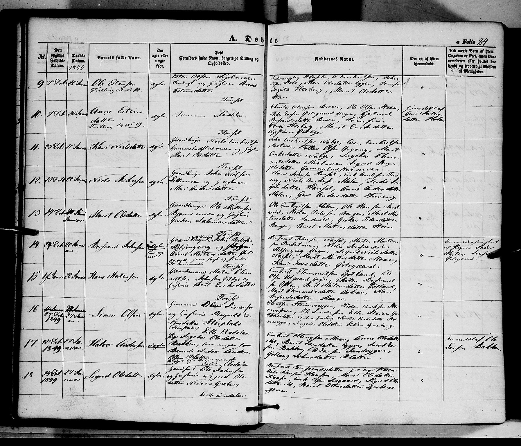 Tynset prestekontor, SAH/PREST-058/H/Ha/Haa/L0020: Parish register (official) no. 20, 1848-1862, p. 24