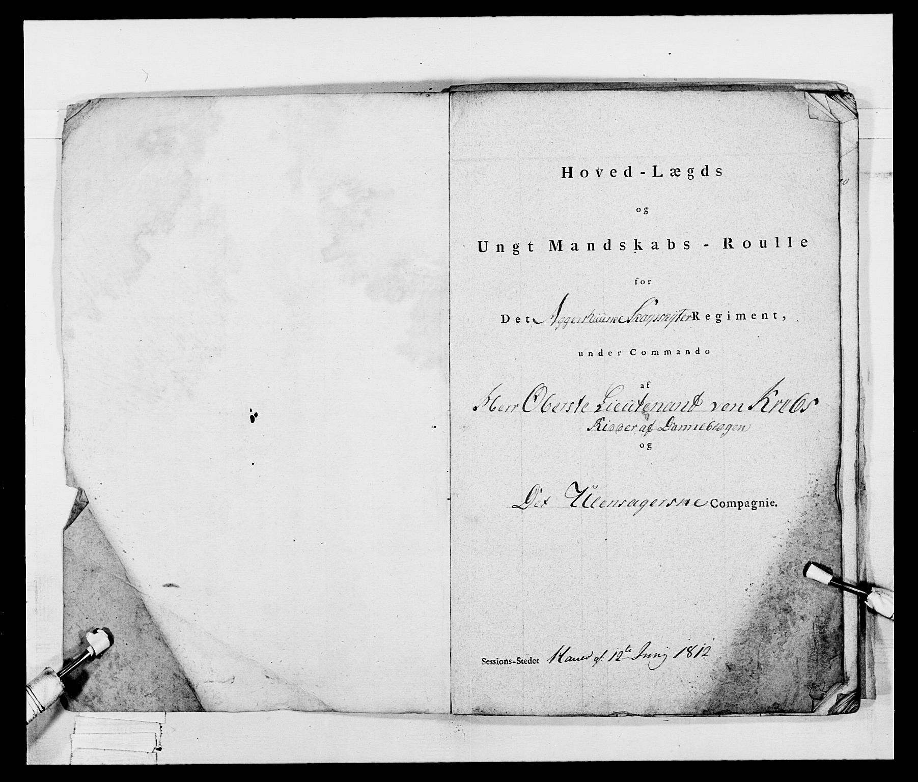 Generalitets- og kommissariatskollegiet, Det kongelige norske kommissariatskollegium, AV/RA-EA-5420/E/Eh/L0048: Akershusiske skarpskytterregiment, 1812, p. 170