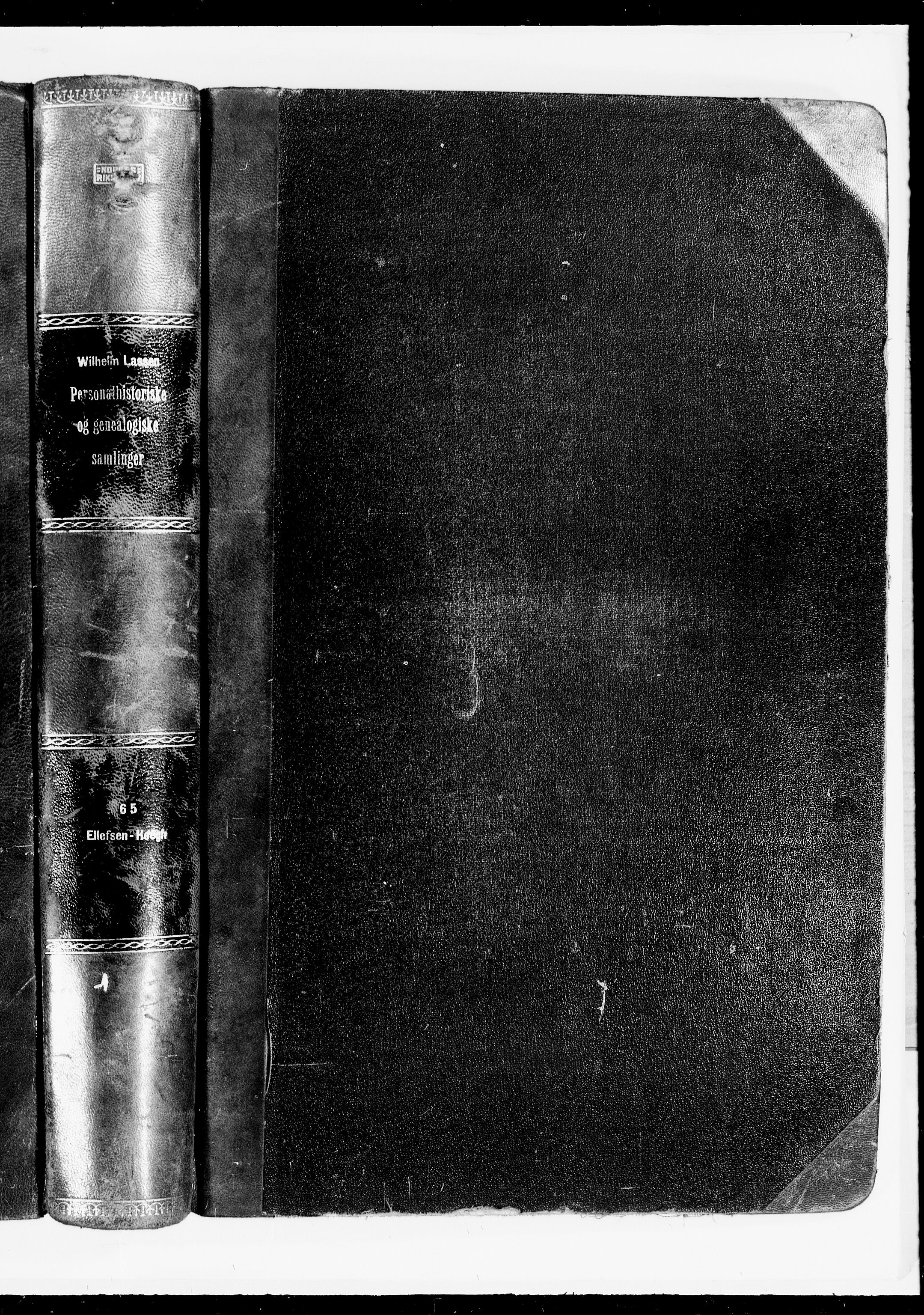 Lassens samlinger, AV/RA-PA-0051/F/Fb/L0065: Personalhistoriske og genealogiske opptegnelser: Ellefsen - Høegh, 1500-1907, p. 1