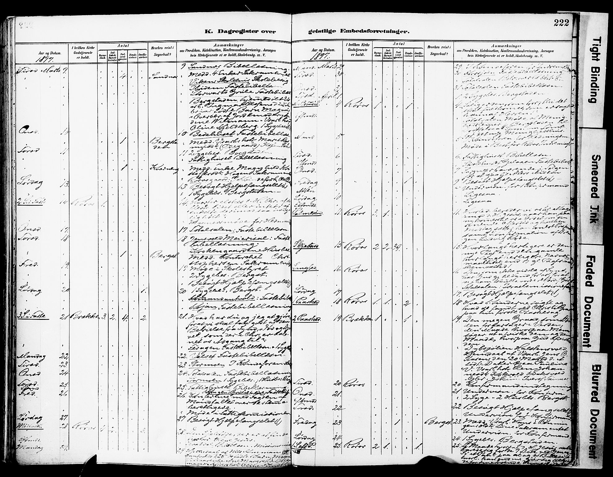 Ministerialprotokoller, klokkerbøker og fødselsregistre - Sør-Trøndelag, SAT/A-1456/681/L0935: Parish register (official) no. 681A13, 1890-1898, p. 222