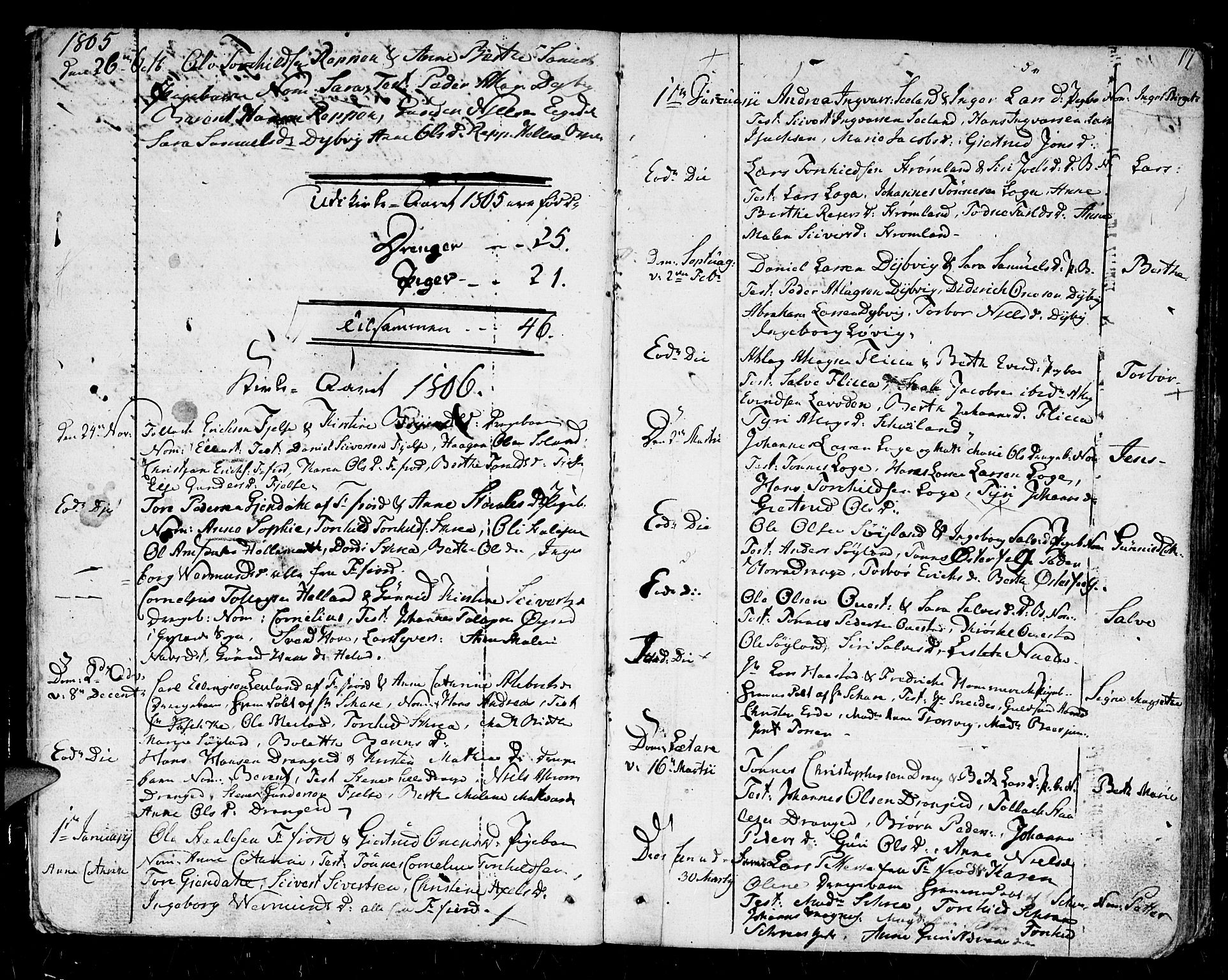 Flekkefjord sokneprestkontor, SAK/1111-0012/F/Fb/Fbc/L0002: Parish register (copy) no. B 2, 1801-1816, p. 17