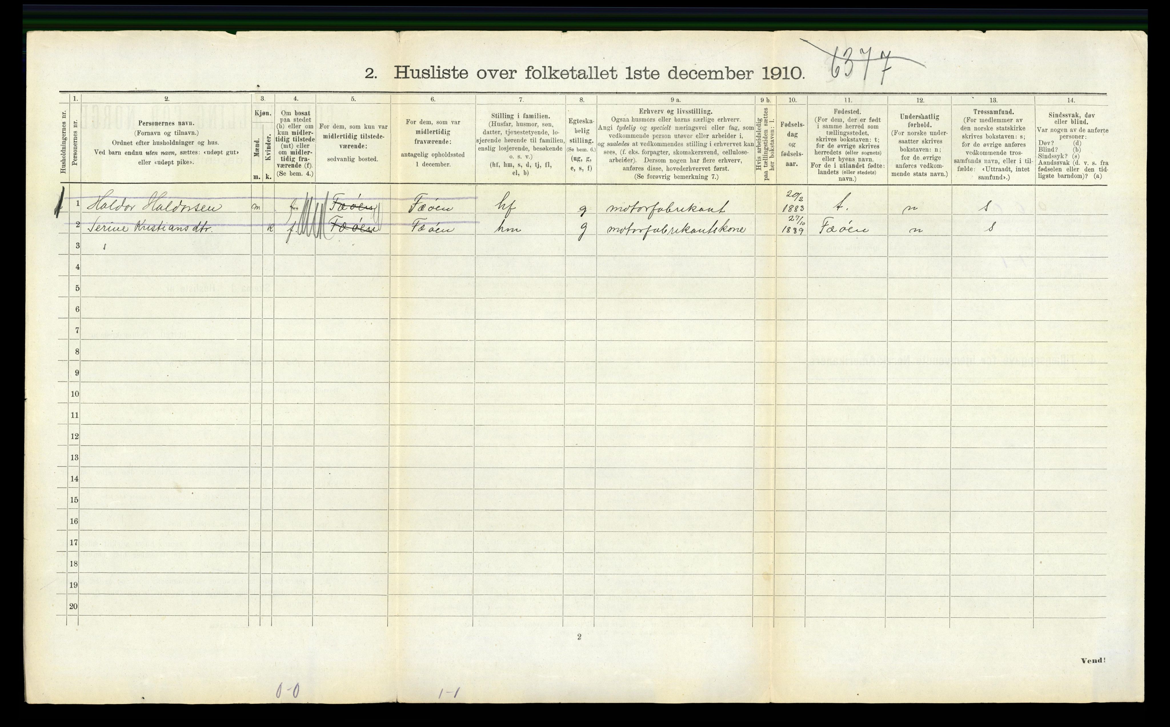 RA, 1910 census for Finnås, 1910, p. 205