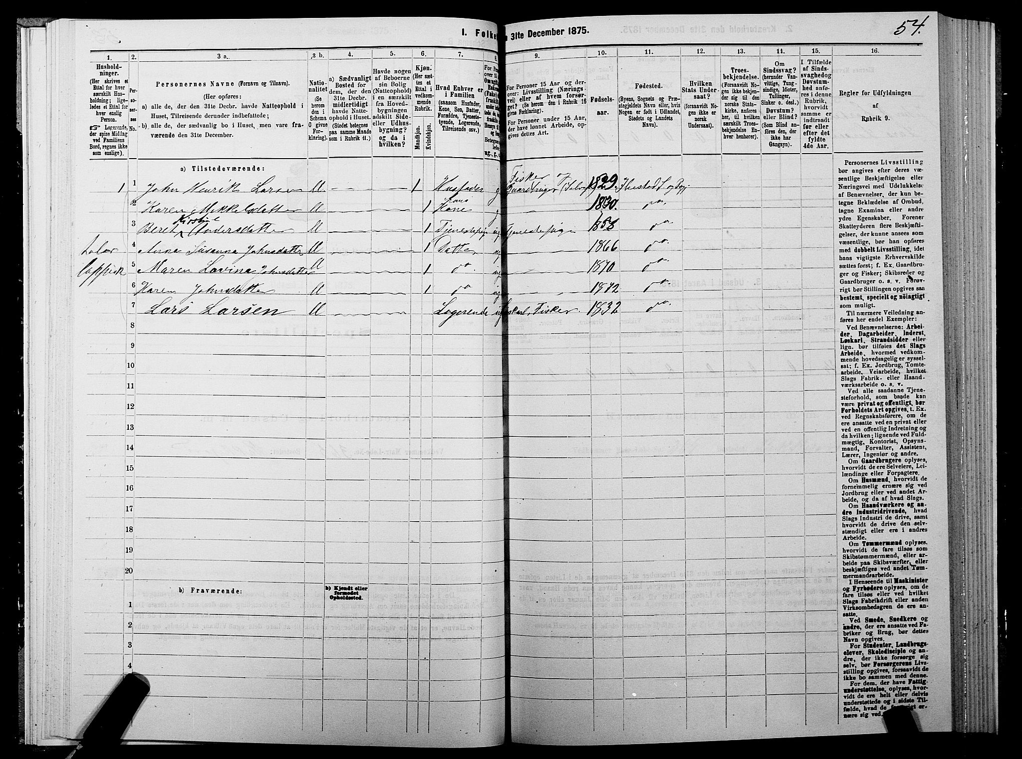 SATØ, 1875 census for 1917P Ibestad, 1875, p. 5054