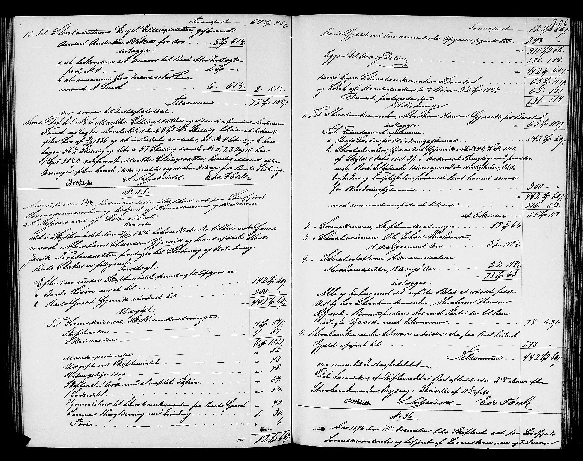 Sunnfjord tingrett, AV/SAB-A-3201/1/H/Hd/L0005: Skifteutlodningsprotokoll, 1874-1881, p. 205b-206a