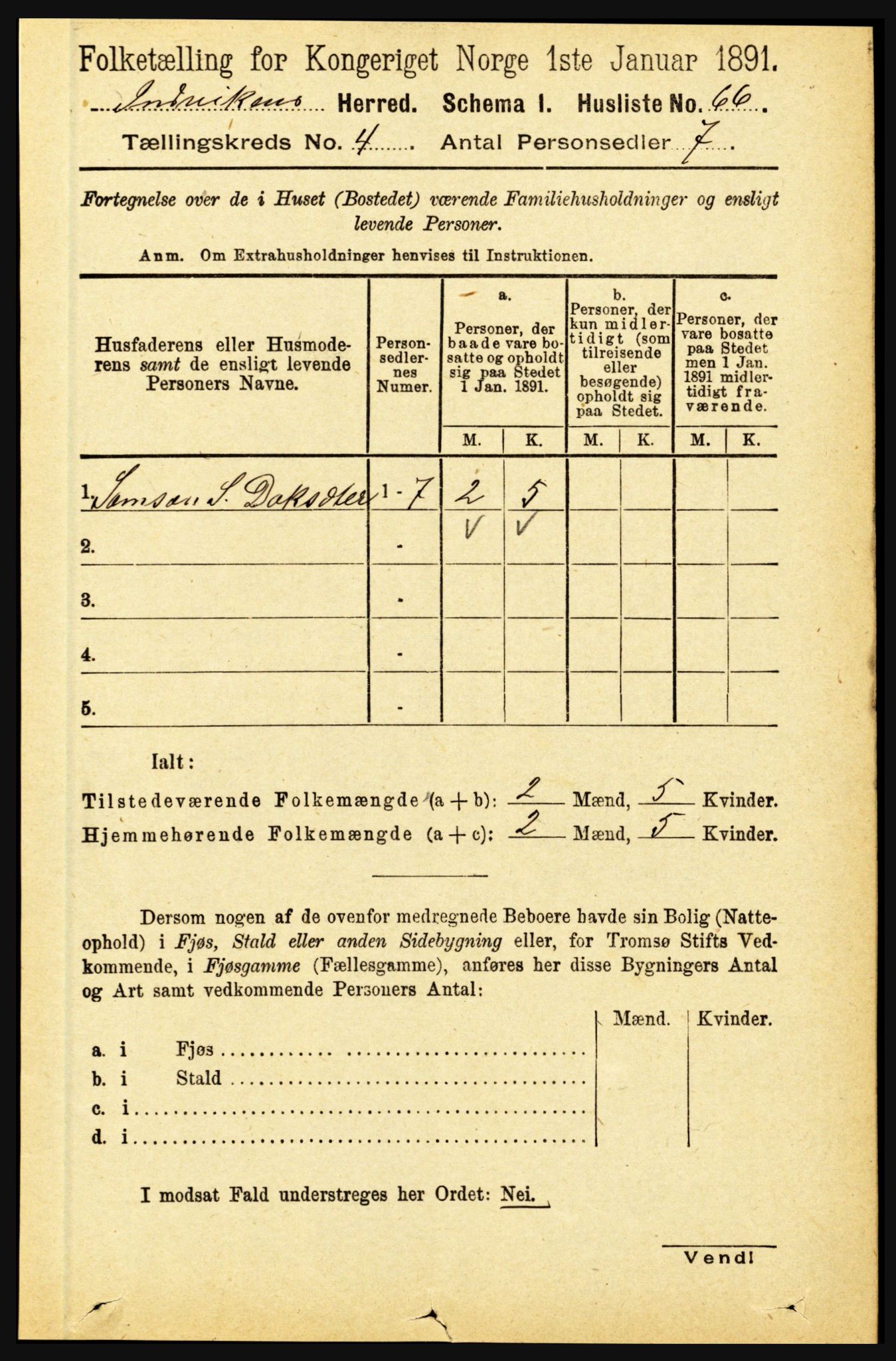 RA, 1891 census for 1447 Innvik, 1891, p. 1449