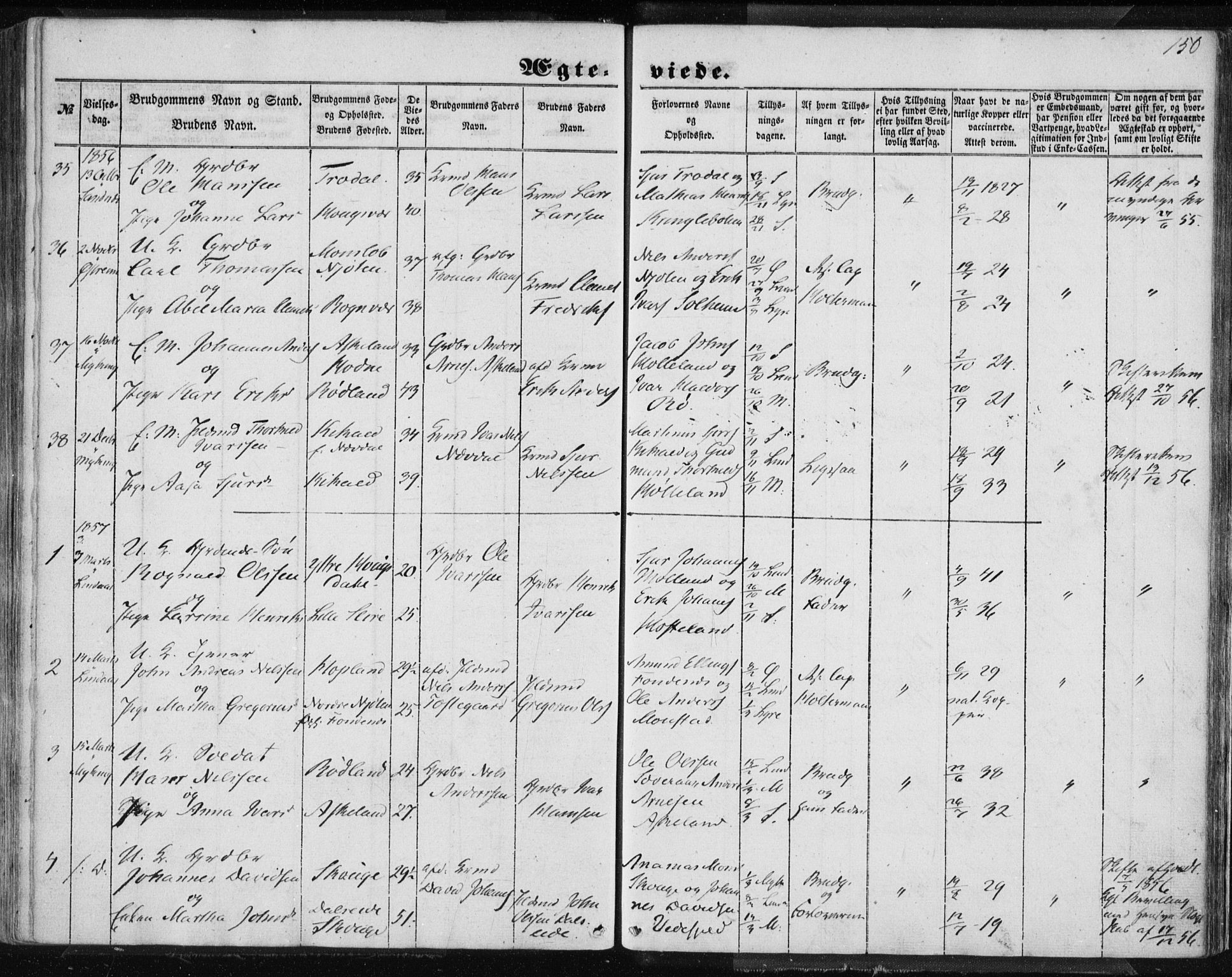 Lindås Sokneprestembete, SAB/A-76701/H/Haa: Parish register (official) no. A 13, 1848-1862, p. 150