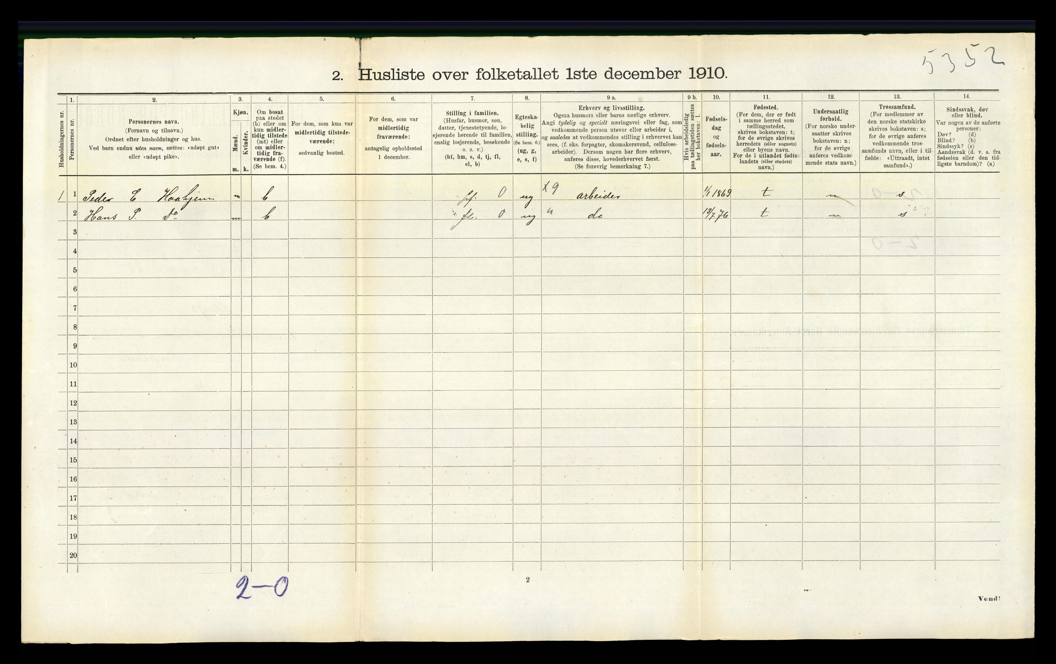 RA, 1910 census for Skodje, 1910, p. 154