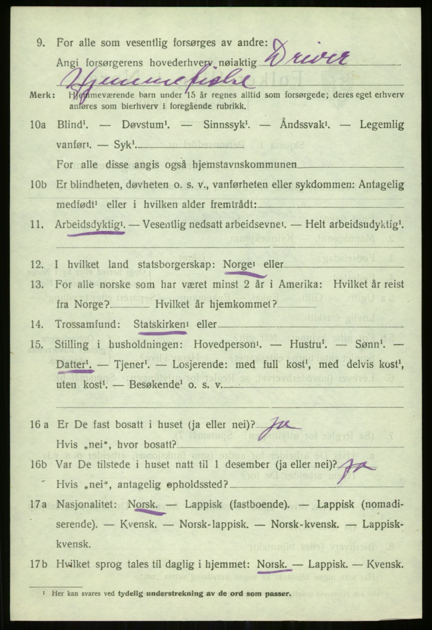 SATØ, 1920 census for Karlsøy, 1920, p. 5029