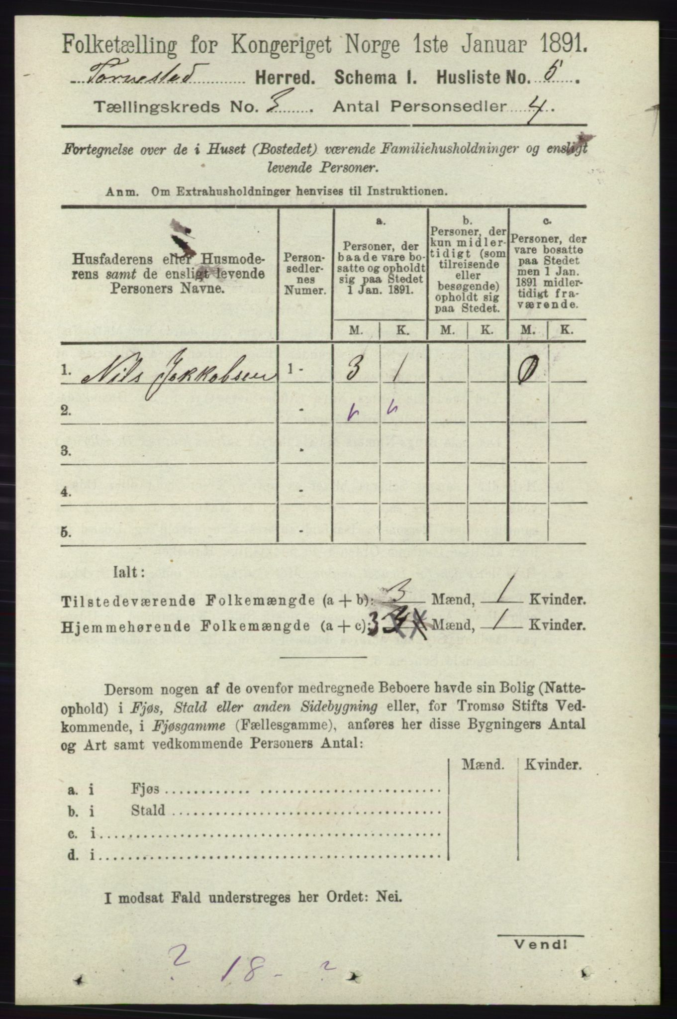 RA, 1891 census for 1152 Torvastad, 1891, p. 875