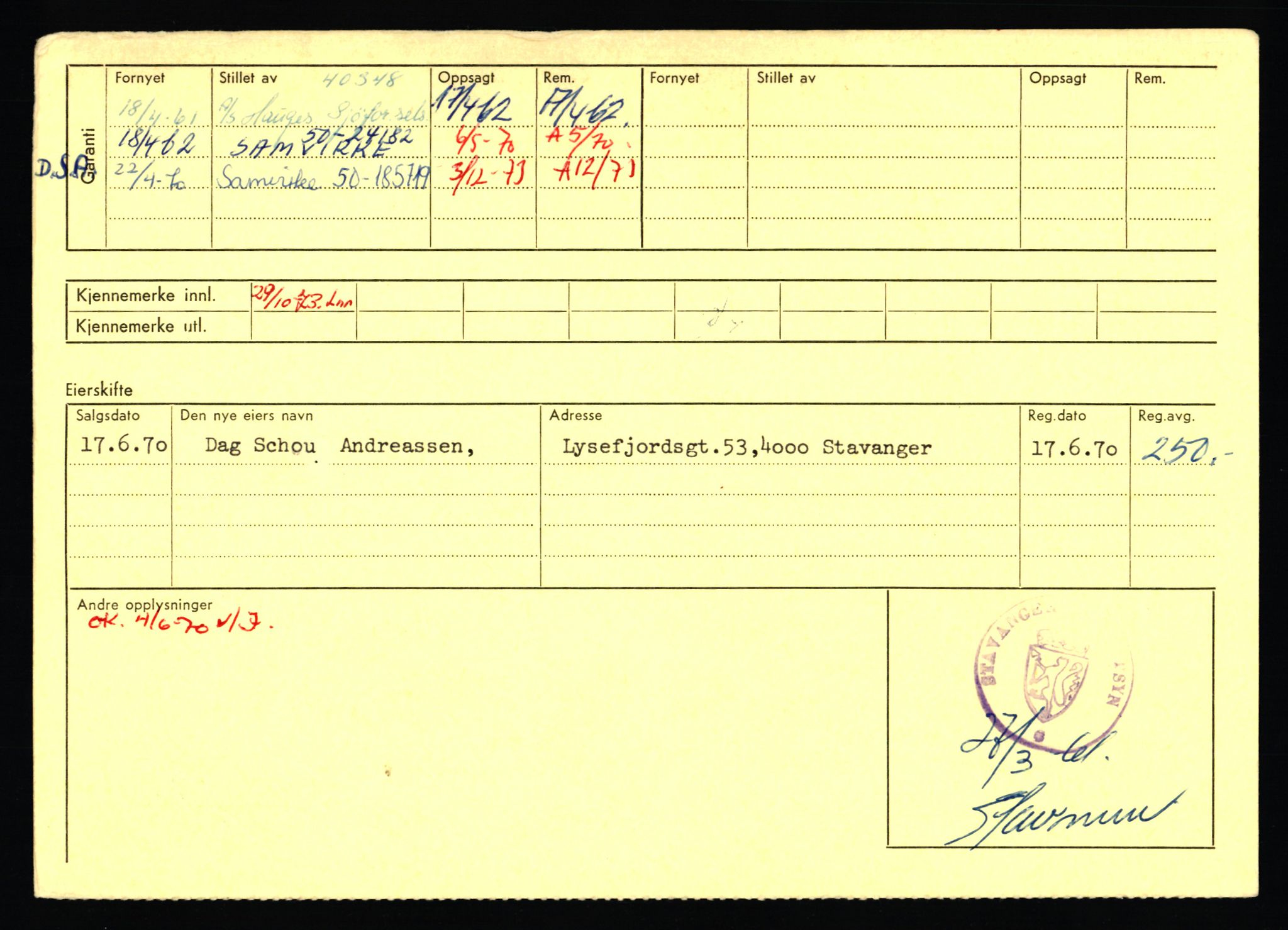 Stavanger trafikkstasjon, AV/SAST-A-101942/0/F/L0071: L-80500 - L-82199, 1930-1971, p. 226