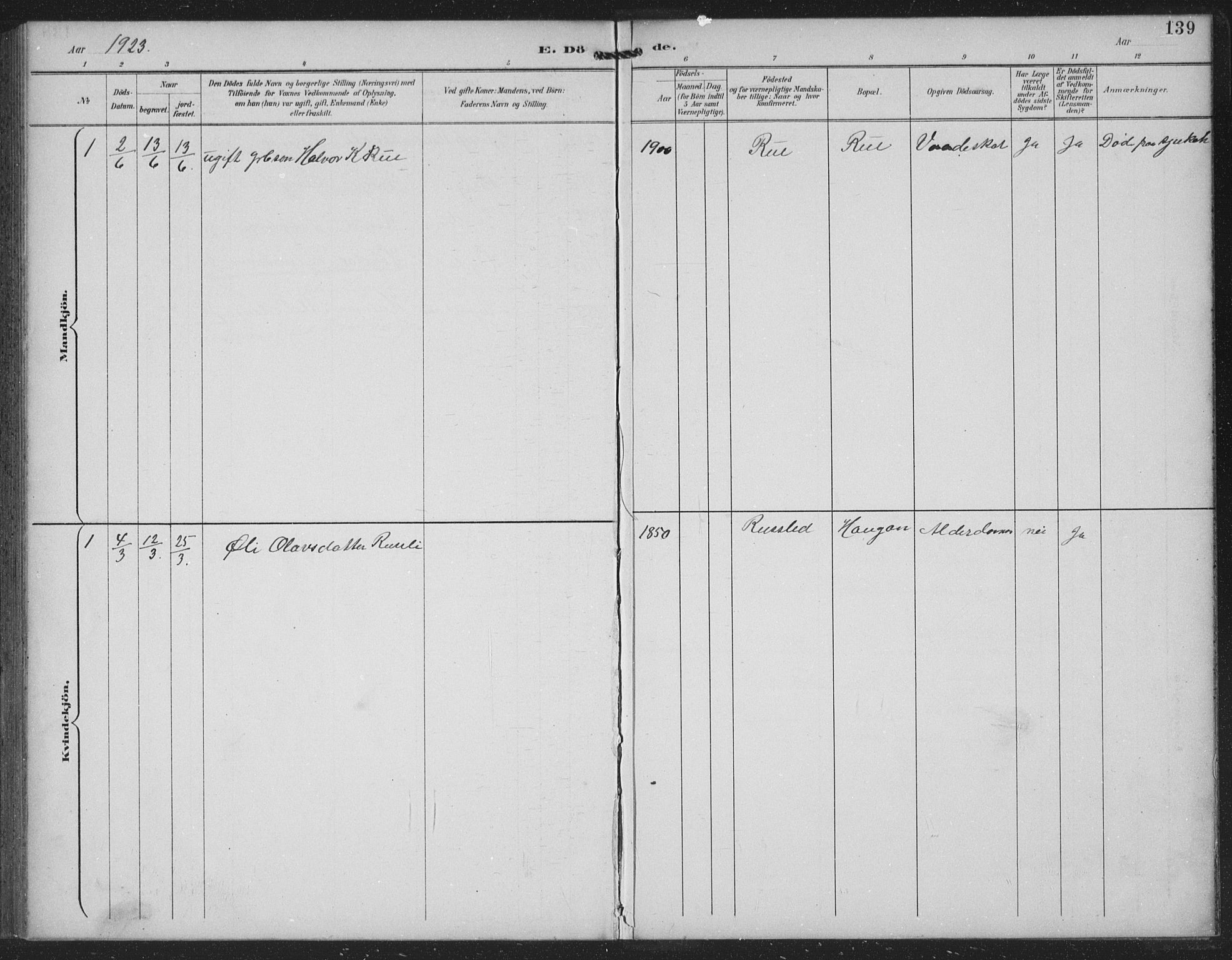 Seljord kirkebøker, SAKO/A-20/G/Gc/L0003: Parish register (copy) no. III 3, 1887-1926, p. 139