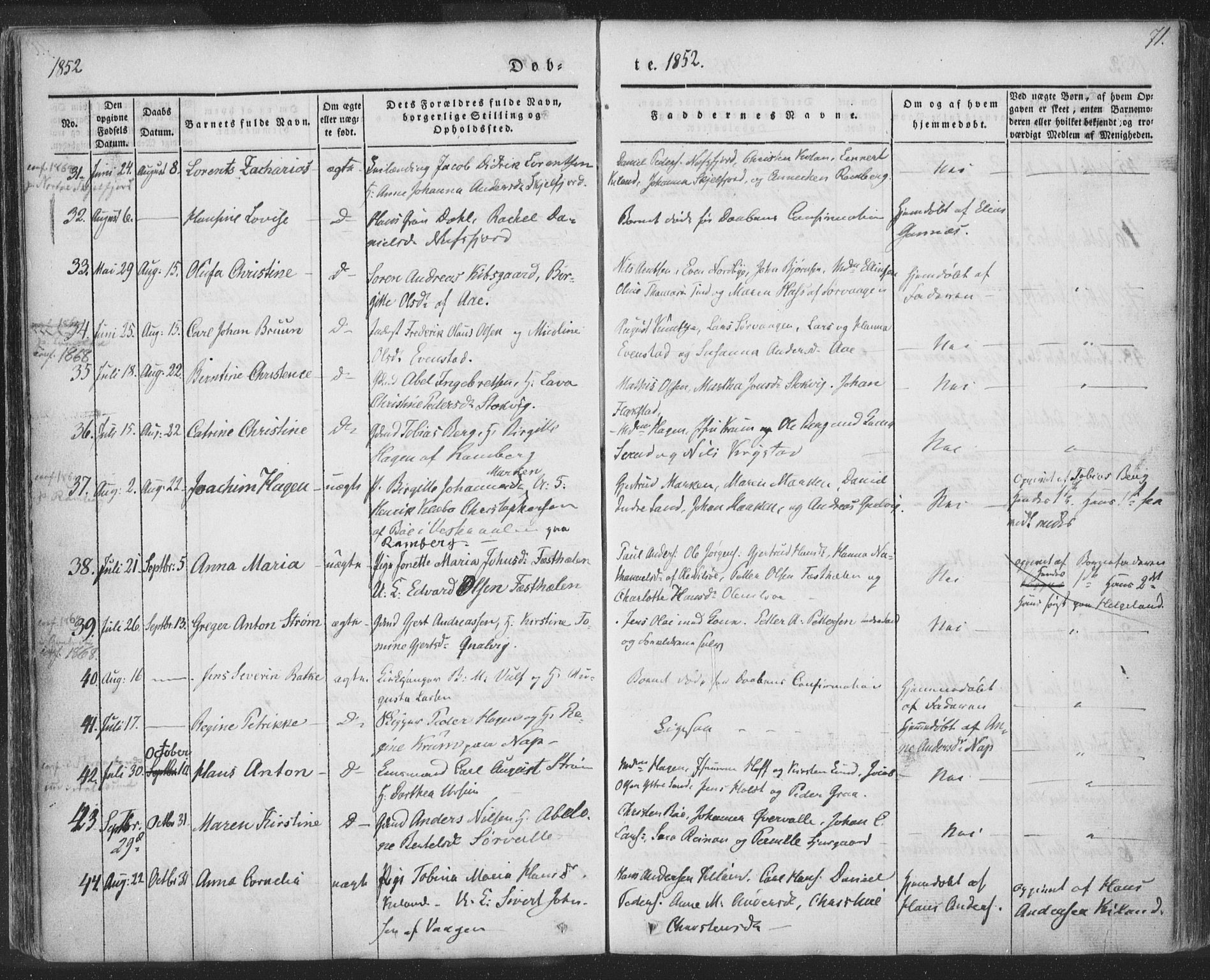 Ministerialprotokoller, klokkerbøker og fødselsregistre - Nordland, AV/SAT-A-1459/885/L1202: Parish register (official) no. 885A03, 1838-1859, p. 71