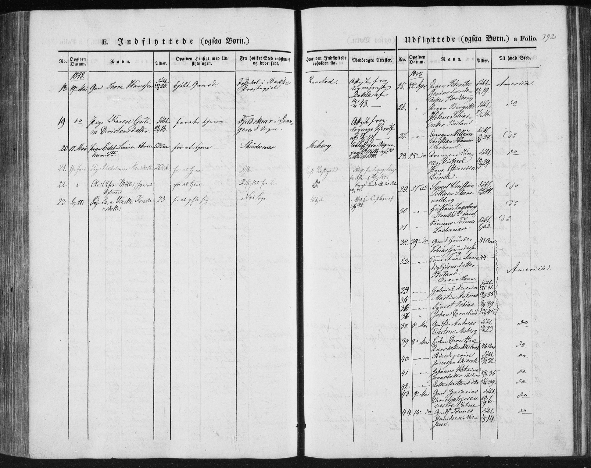 Lista sokneprestkontor, SAK/1111-0027/F/Fa/L0010: Parish register (official) no. A 10, 1846-1861, p. 392