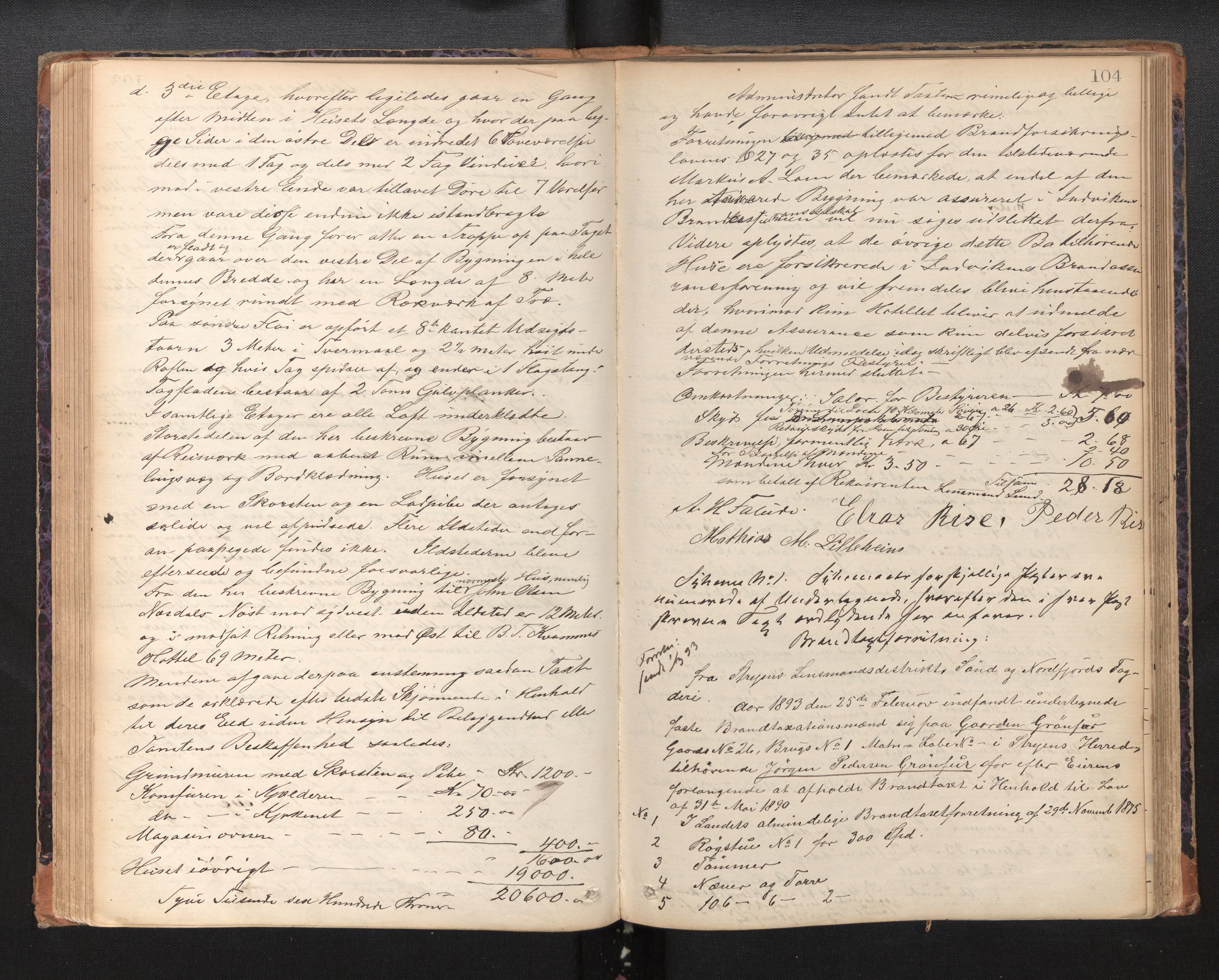 Lensmannen i Stryn og Innvik, AV/SAB-A-30201/0012/L0001: Branntakstprotokoll, 1872-1937, p. 103b-104a