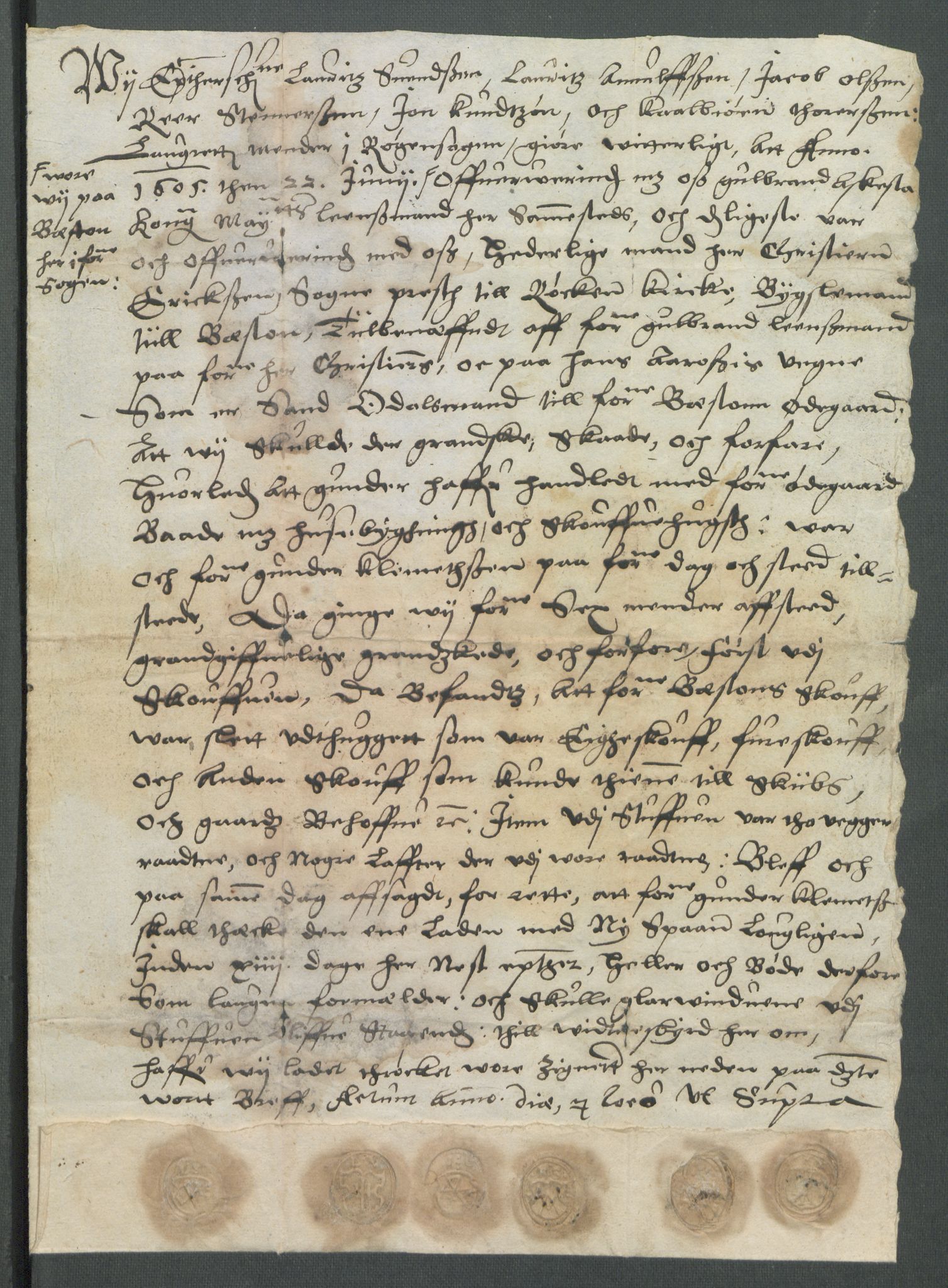 Riksarkivets diplomsamling, AV/RA-EA-5965/F02/L0114: Dokumenter, 1605, p. 36