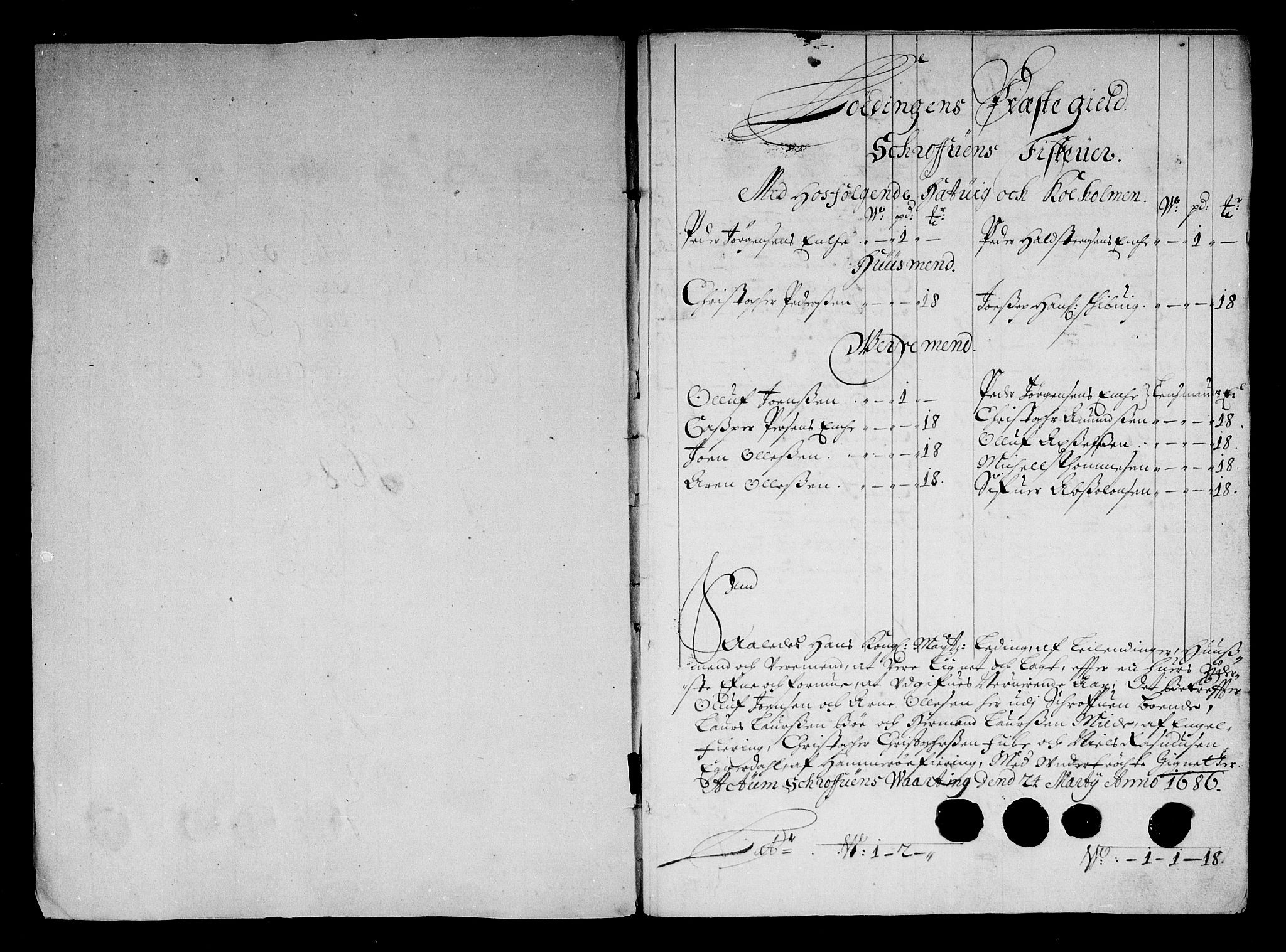 Rentekammeret inntil 1814, Reviderte regnskaper, Stiftamtstueregnskaper, Trondheim stiftamt og Nordland amt, AV/RA-EA-6044/R/Rg/L0085: Trondheim stiftamt og Nordland amt, 1686