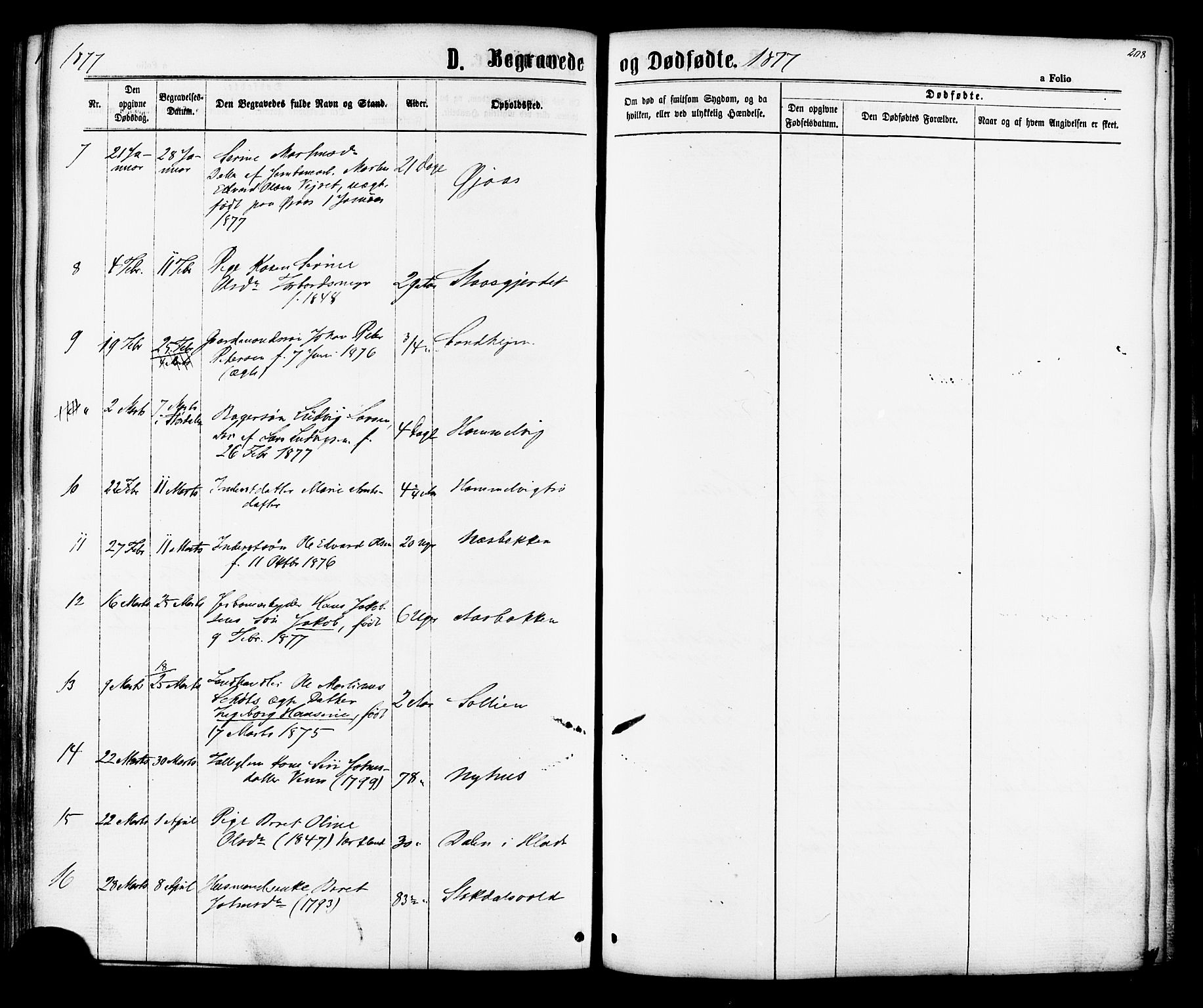 Ministerialprotokoller, klokkerbøker og fødselsregistre - Sør-Trøndelag, SAT/A-1456/616/L0409: Parish register (official) no. 616A06, 1865-1877, p. 208