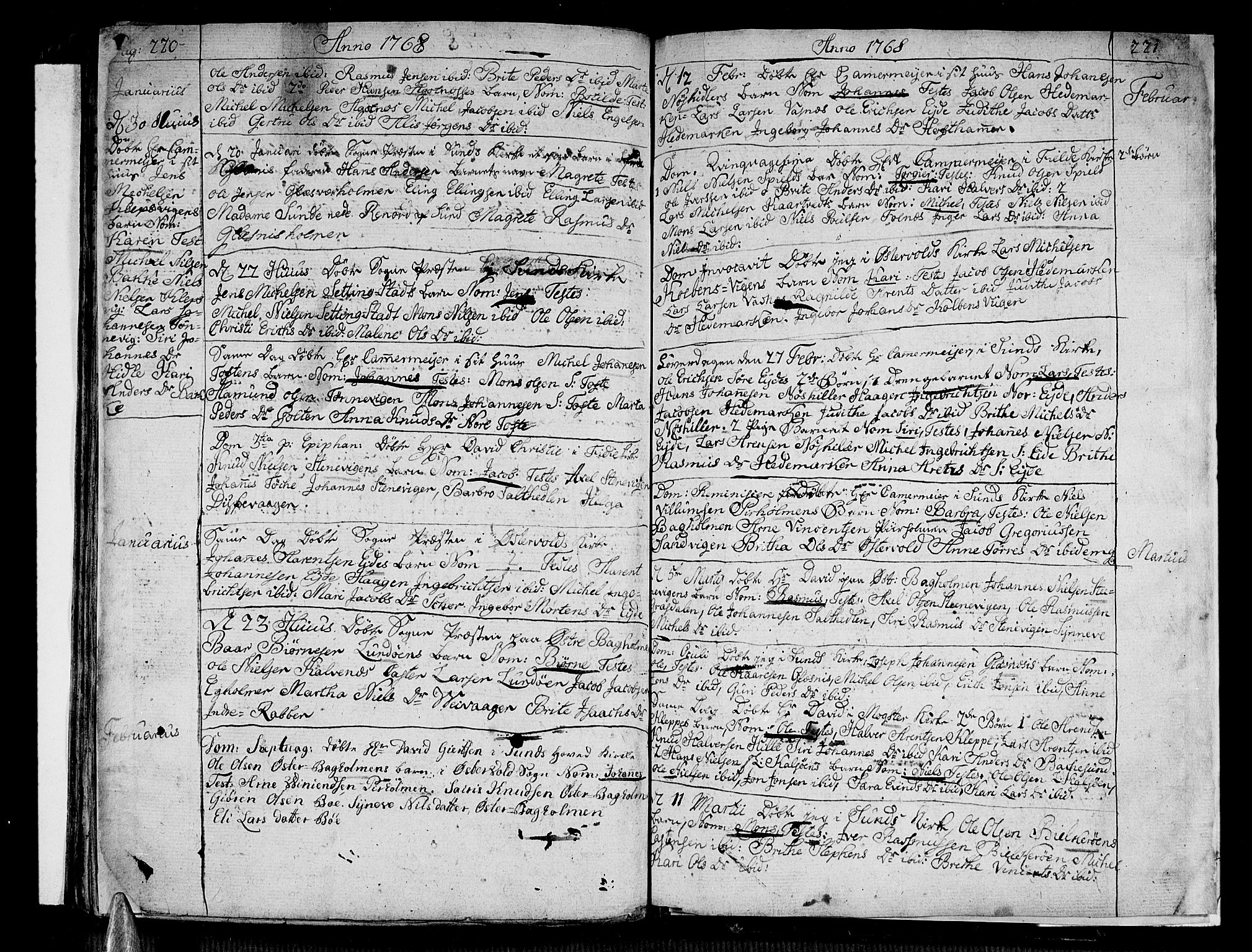 Sund sokneprestembete, AV/SAB-A-99930: Parish register (official) no. A 4, 1748-1769, p. 220-221