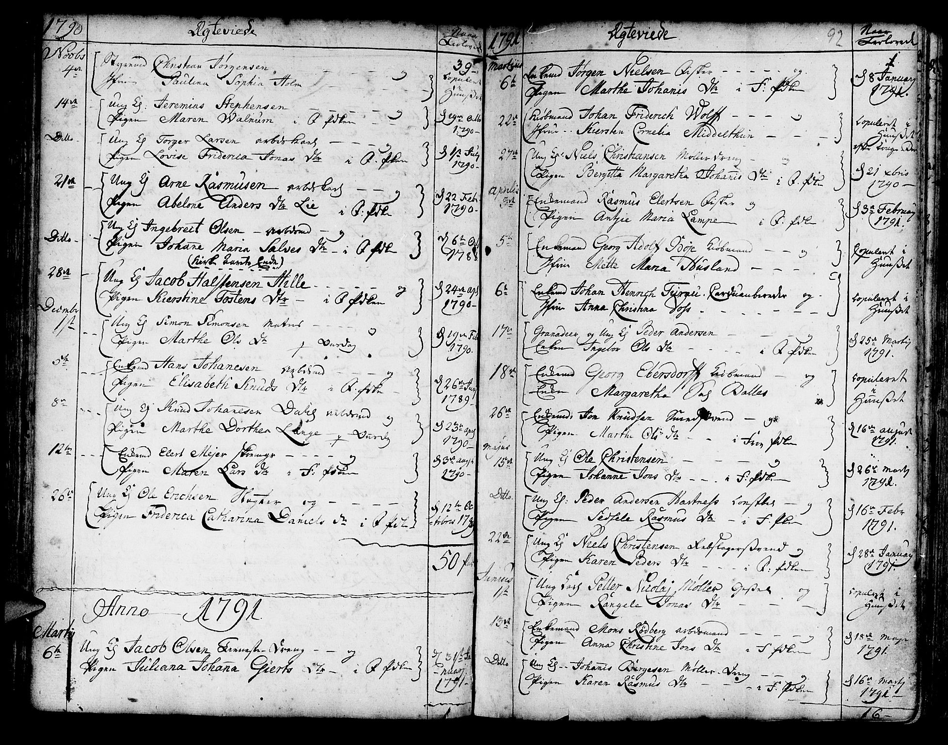 Korskirken sokneprestembete, SAB/A-76101/H/Haa/L0009: Parish register (official) no. A 9, 1743-1861, p. 92