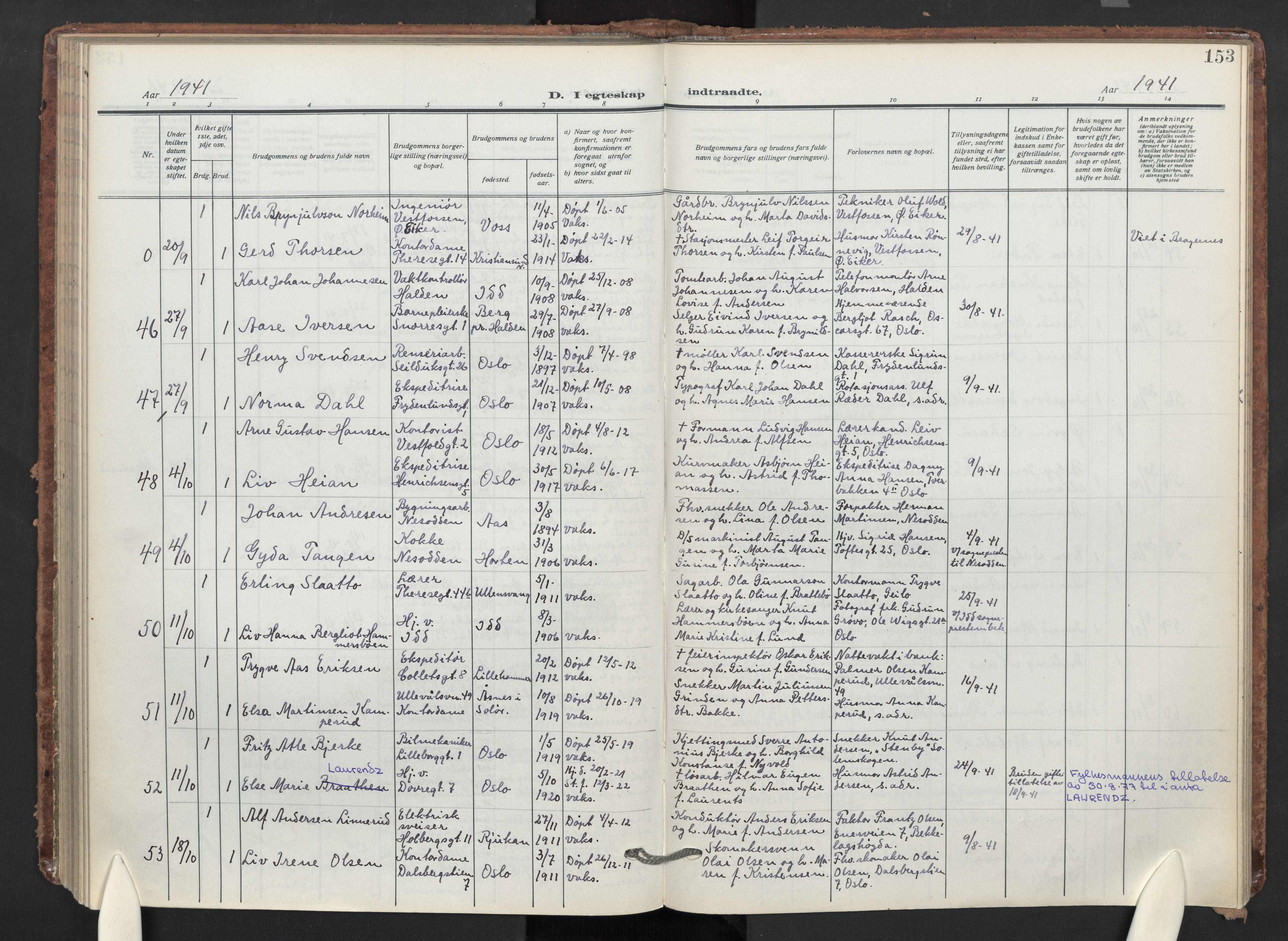 Markus prestekontor Kirkebøker, AV/SAO-A-10830/F/L0003: Parish register (official) no. 3, 1917-1942, p. 153