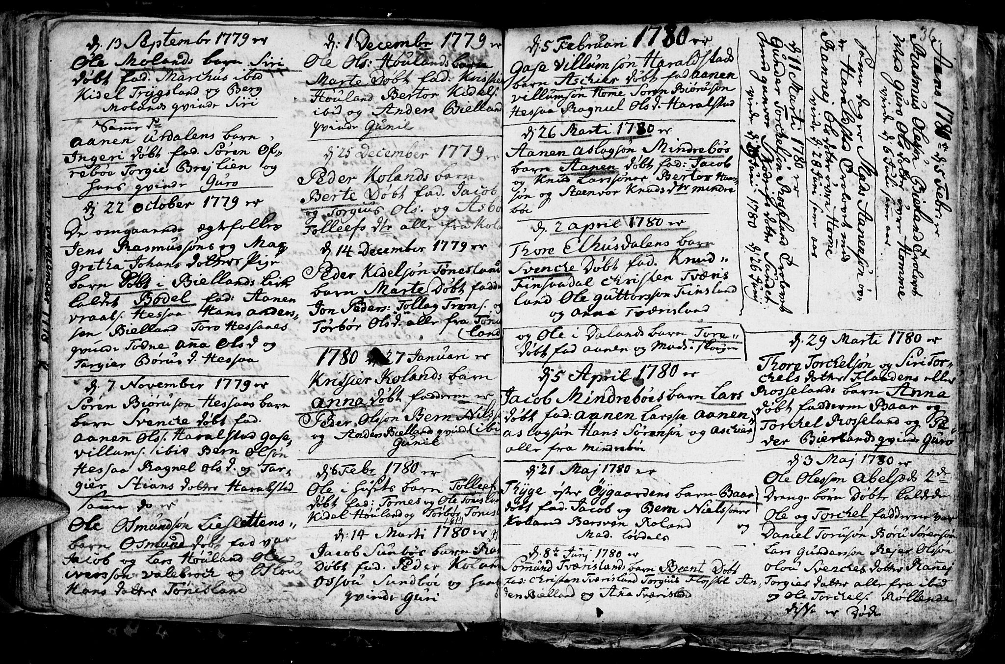 Bjelland sokneprestkontor, AV/SAK-1111-0005/F/Fb/Fba/L0002: Parish register (copy) no. B 2, 1753-1792, p. 36