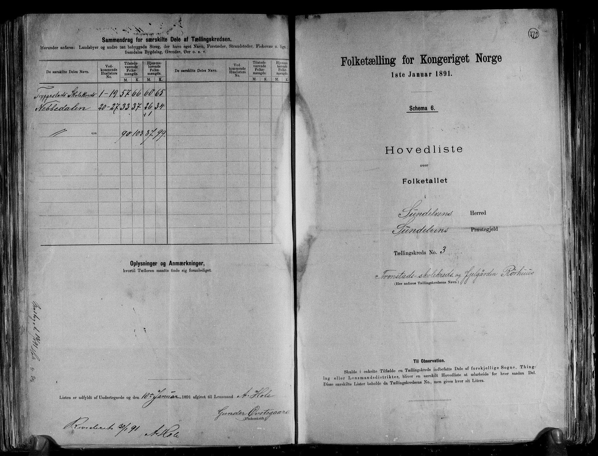 RA, 1891 census for 1523 Sunnylven, 1891, p. 8