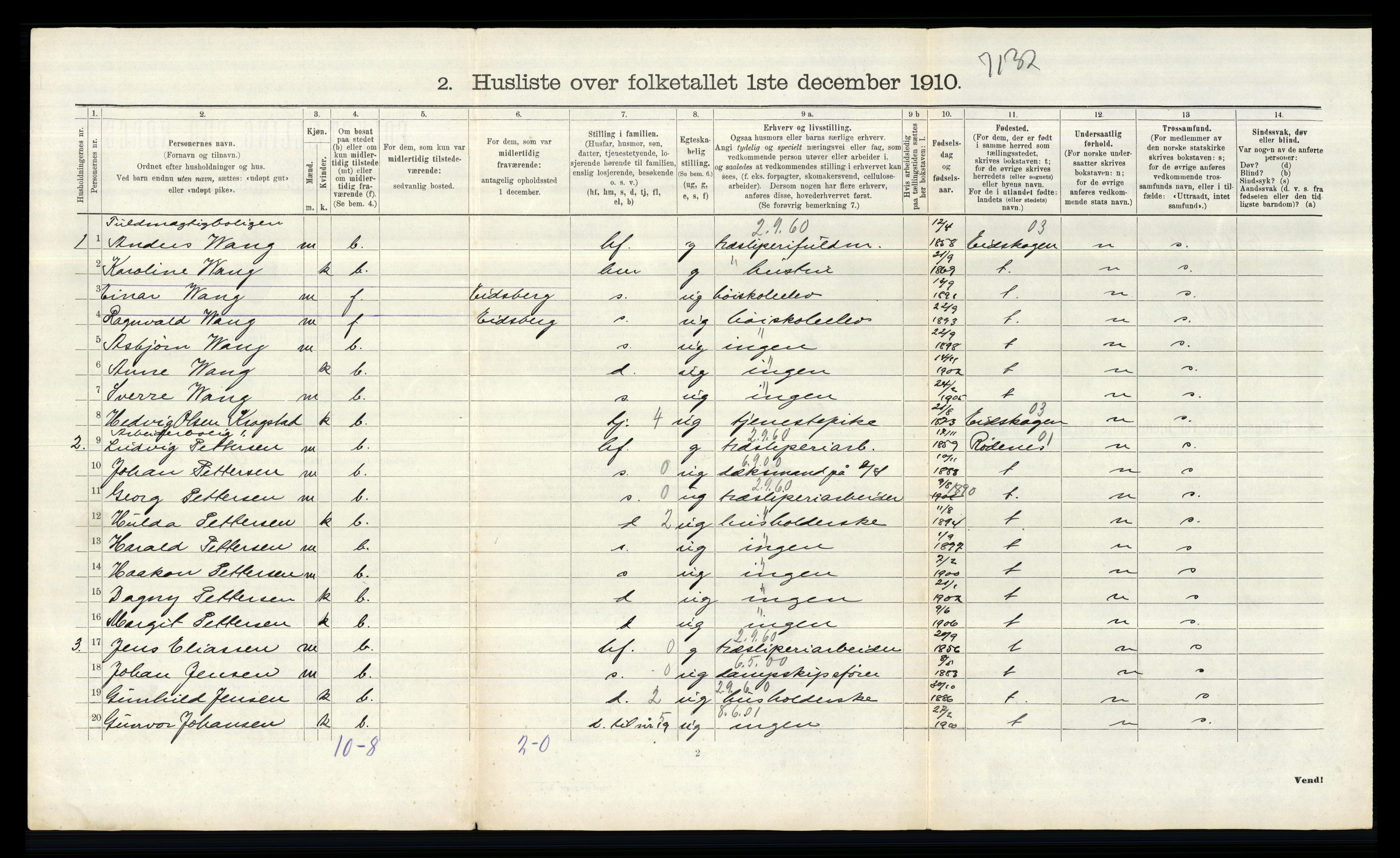 RA, 1910 census for Øymark, 1910, p. 143