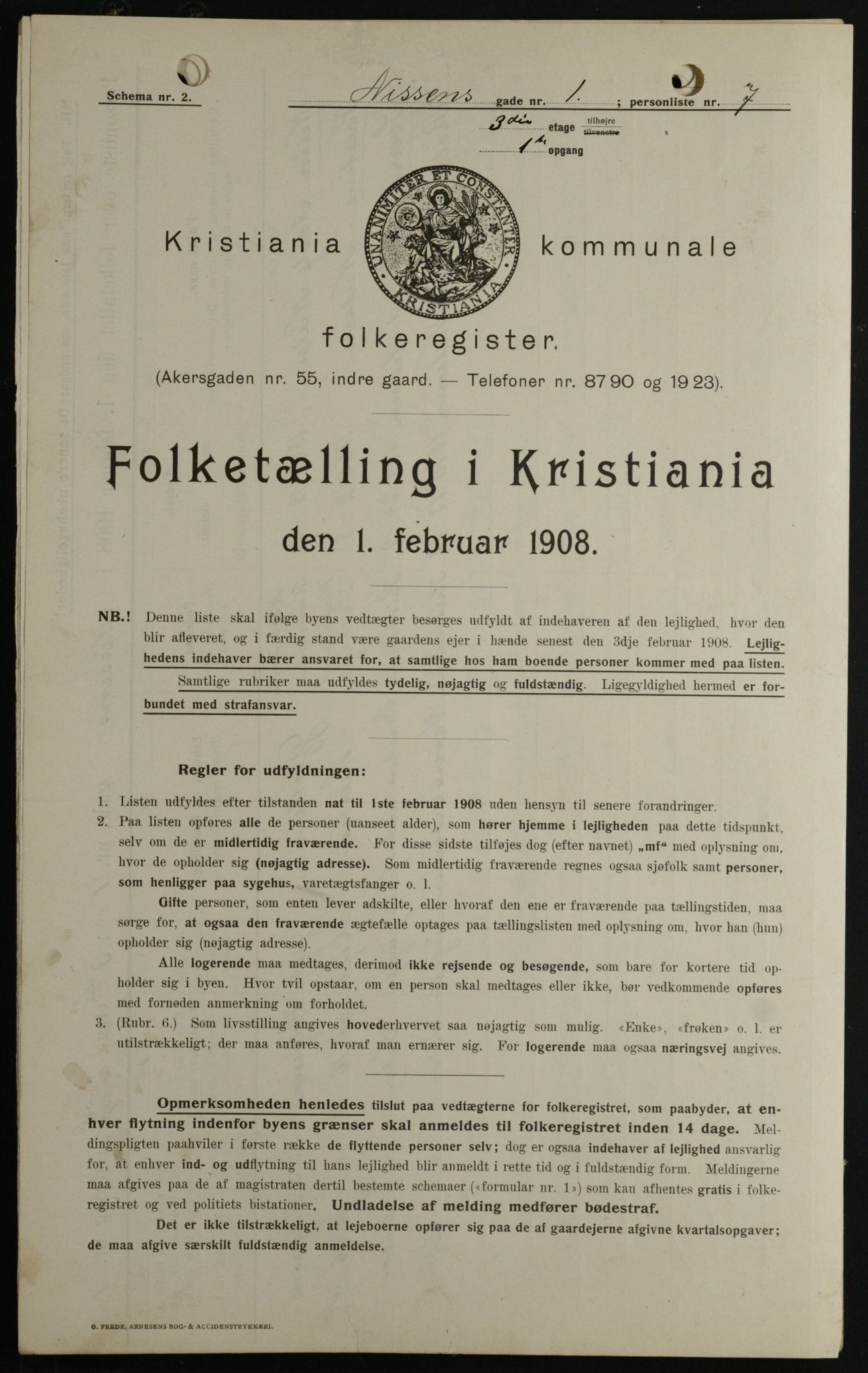 OBA, Municipal Census 1908 for Kristiania, 1908, p. 63827