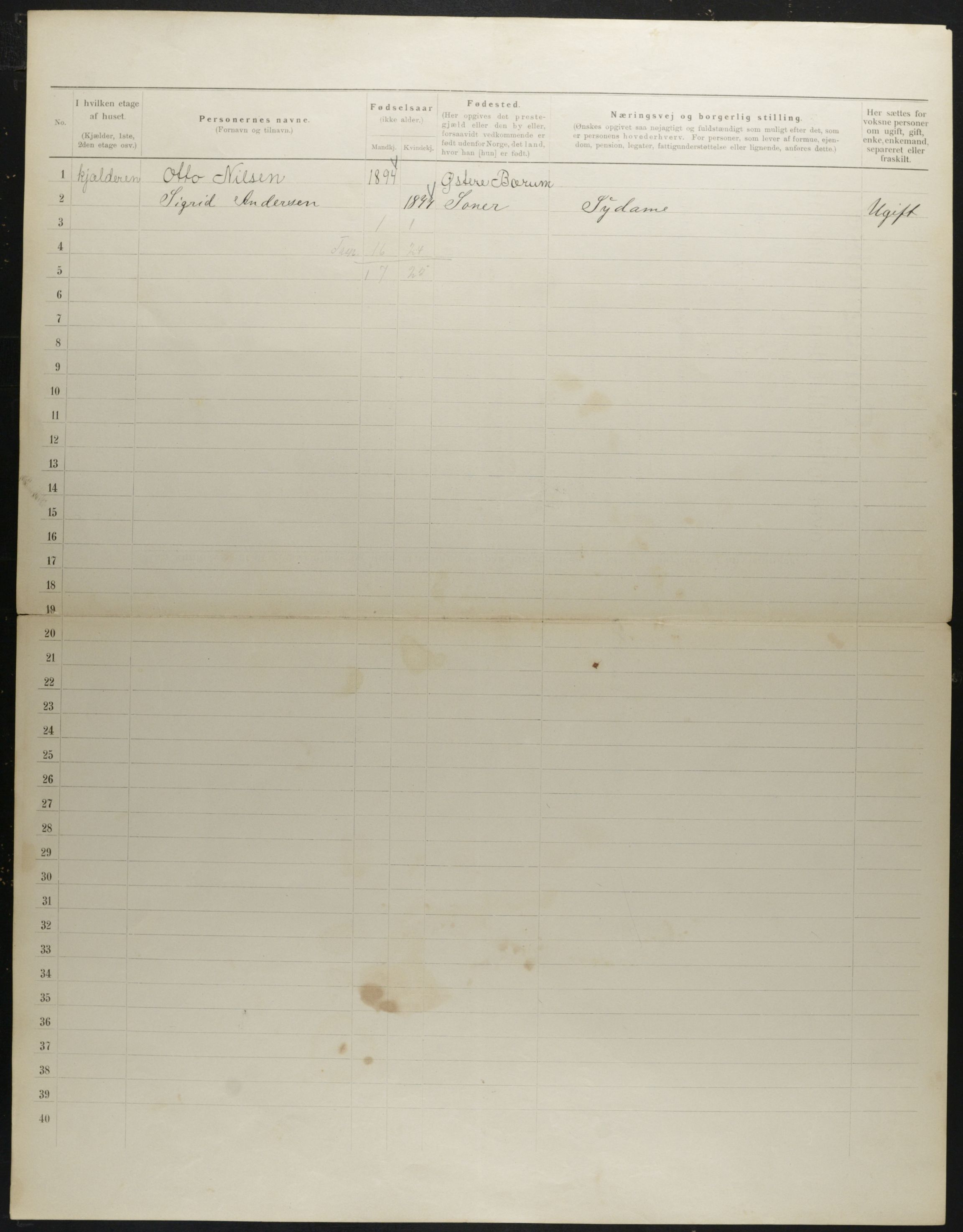 OBA, Municipal Census 1901 for Kristiania, 1901, p. 727