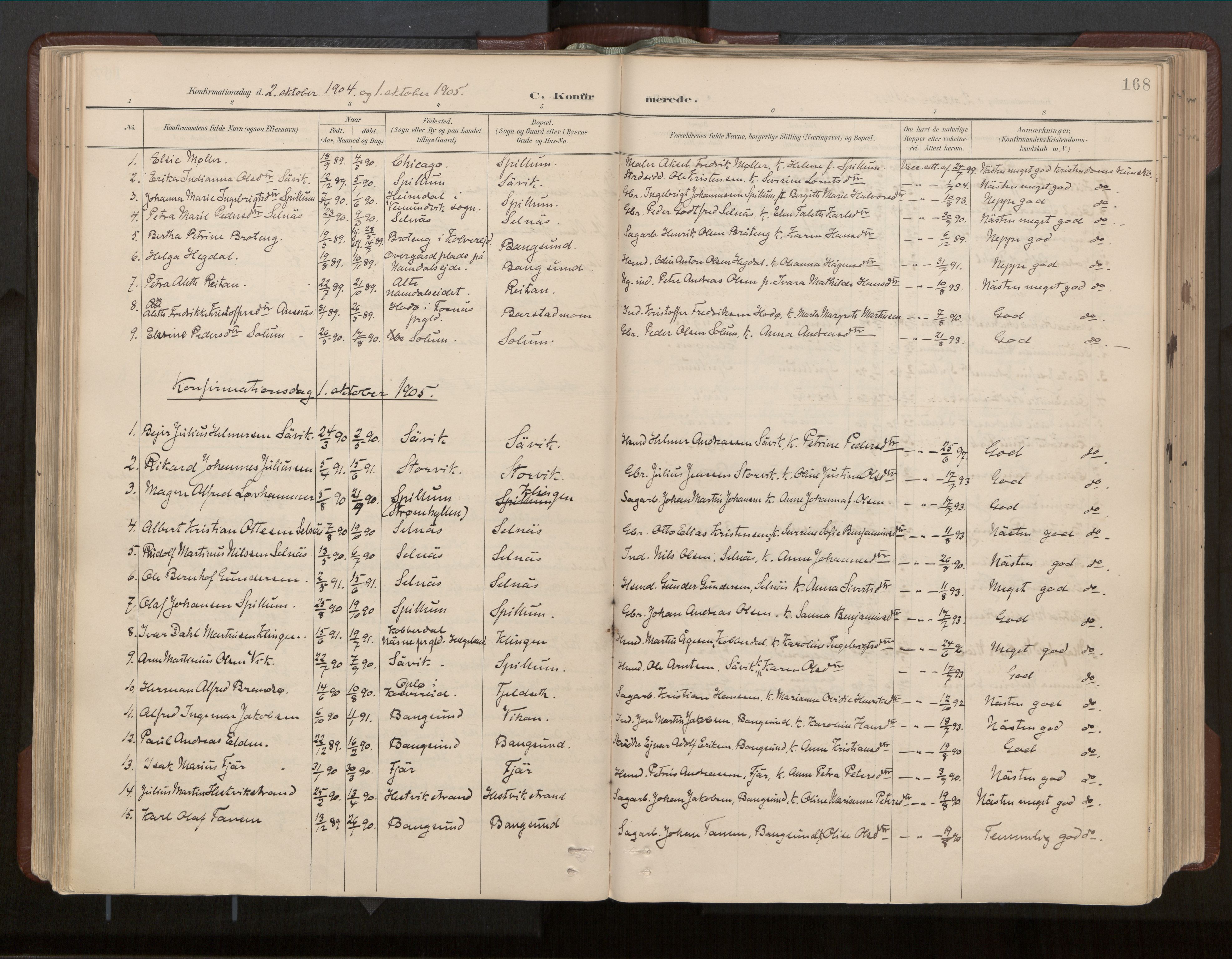Ministerialprotokoller, klokkerbøker og fødselsregistre - Nord-Trøndelag, SAT/A-1458/770/L0589: Parish register (official) no. 770A03, 1887-1929, p. 168
