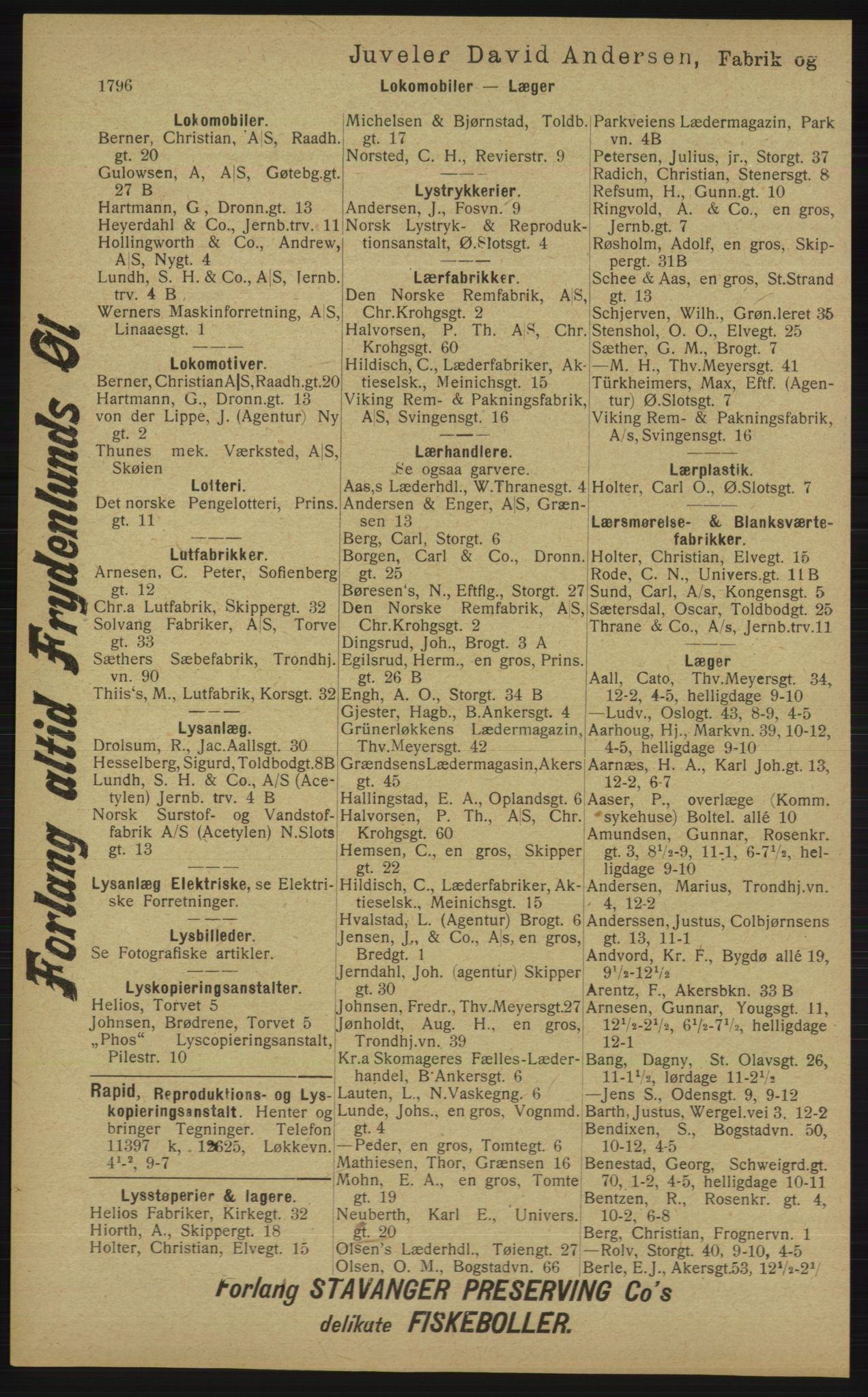 Kristiania/Oslo adressebok, PUBL/-, 1913, p. 1752