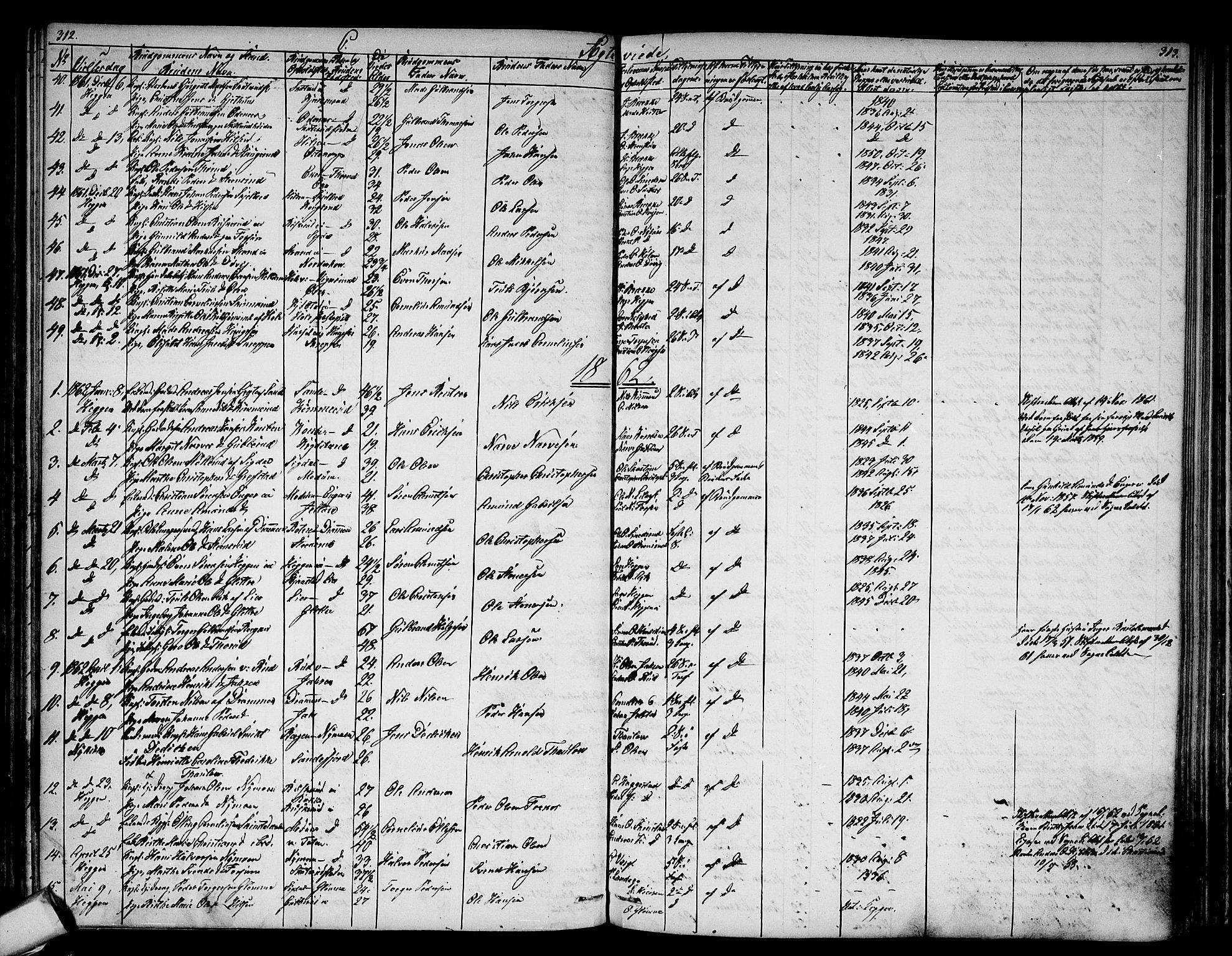 Modum kirkebøker, AV/SAKO-A-234/G/Ga/L0006: Parish register (copy) no. I 6, 1854-1868, p. 312-313