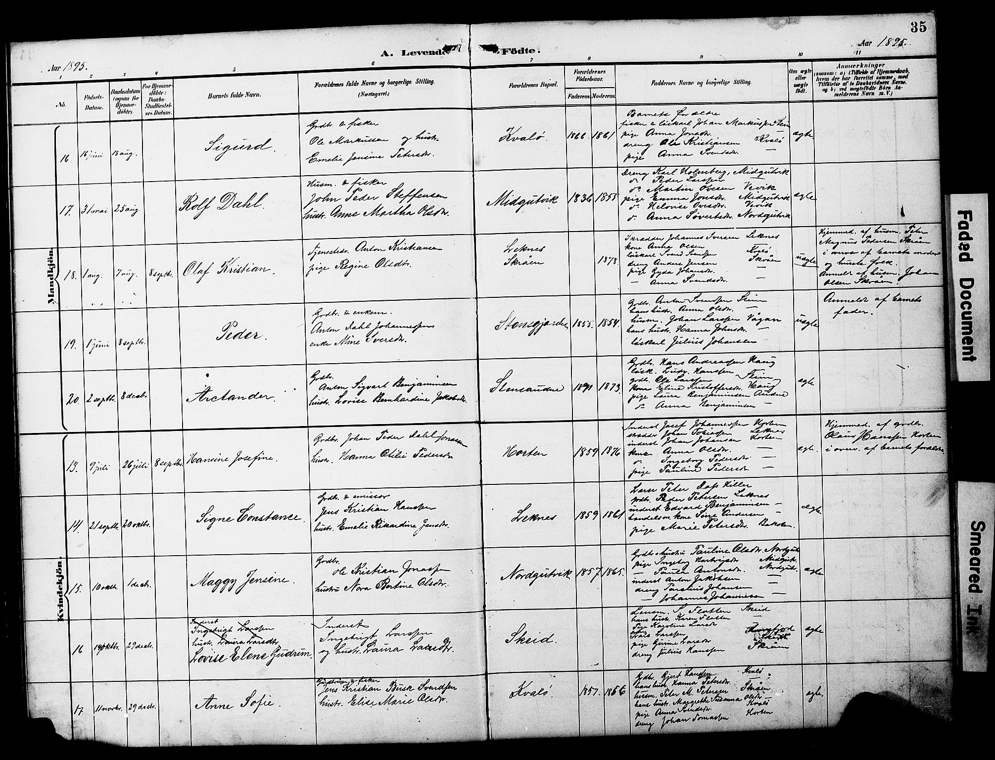 Ministerialprotokoller, klokkerbøker og fødselsregistre - Nord-Trøndelag, SAT/A-1458/788/L0701: Parish register (copy) no. 788C01, 1888-1913, p. 35