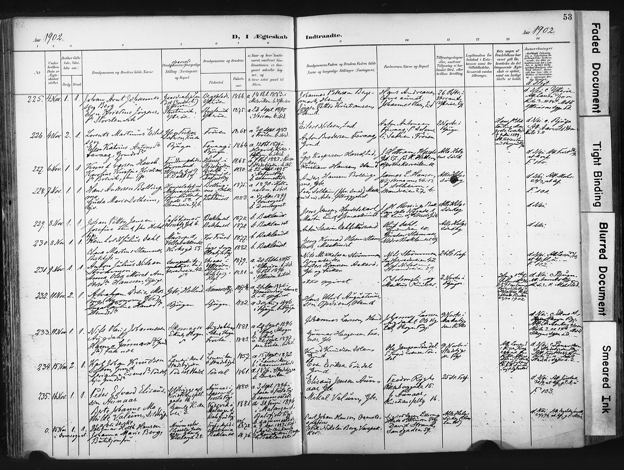 Ministerialprotokoller, klokkerbøker og fødselsregistre - Sør-Trøndelag, SAT/A-1456/604/L0201: Parish register (official) no. 604A21, 1901-1911, p. 53