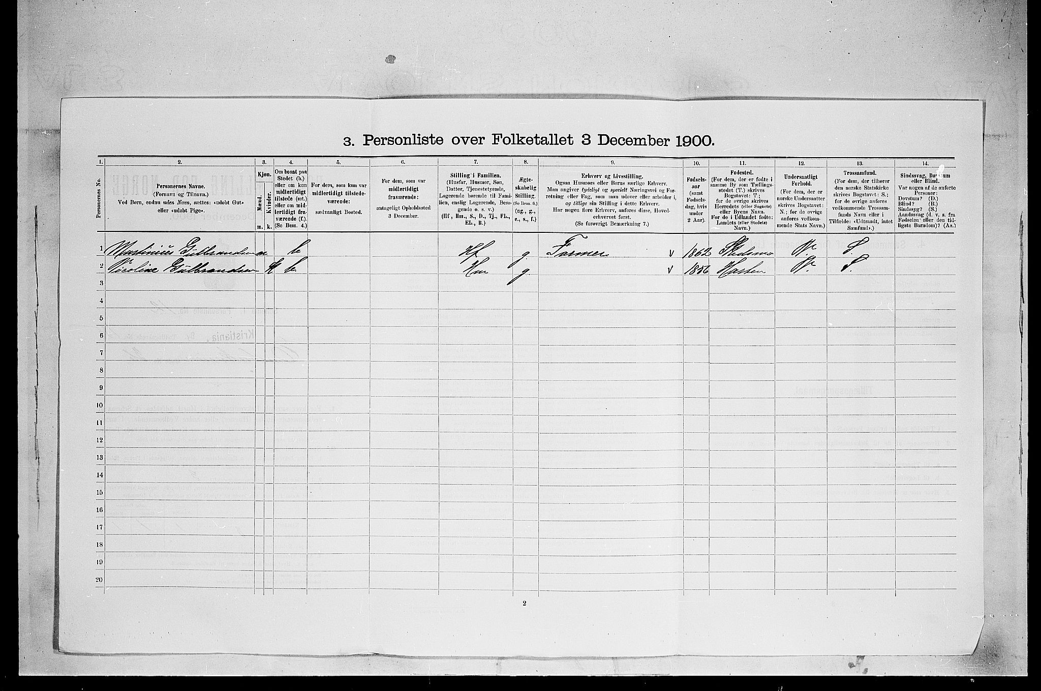 SAO, 1900 census for Kristiania, 1900, p. 19776