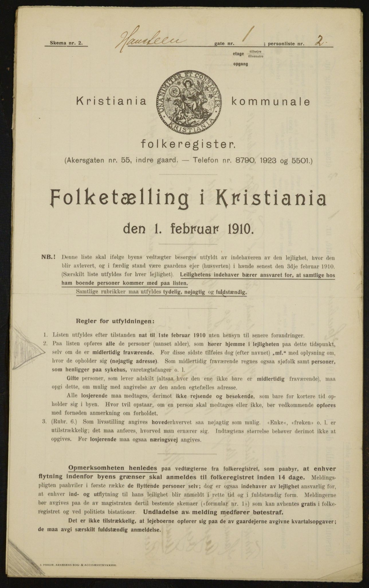 OBA, Municipal Census 1910 for Kristiania, 1910, p. 32590