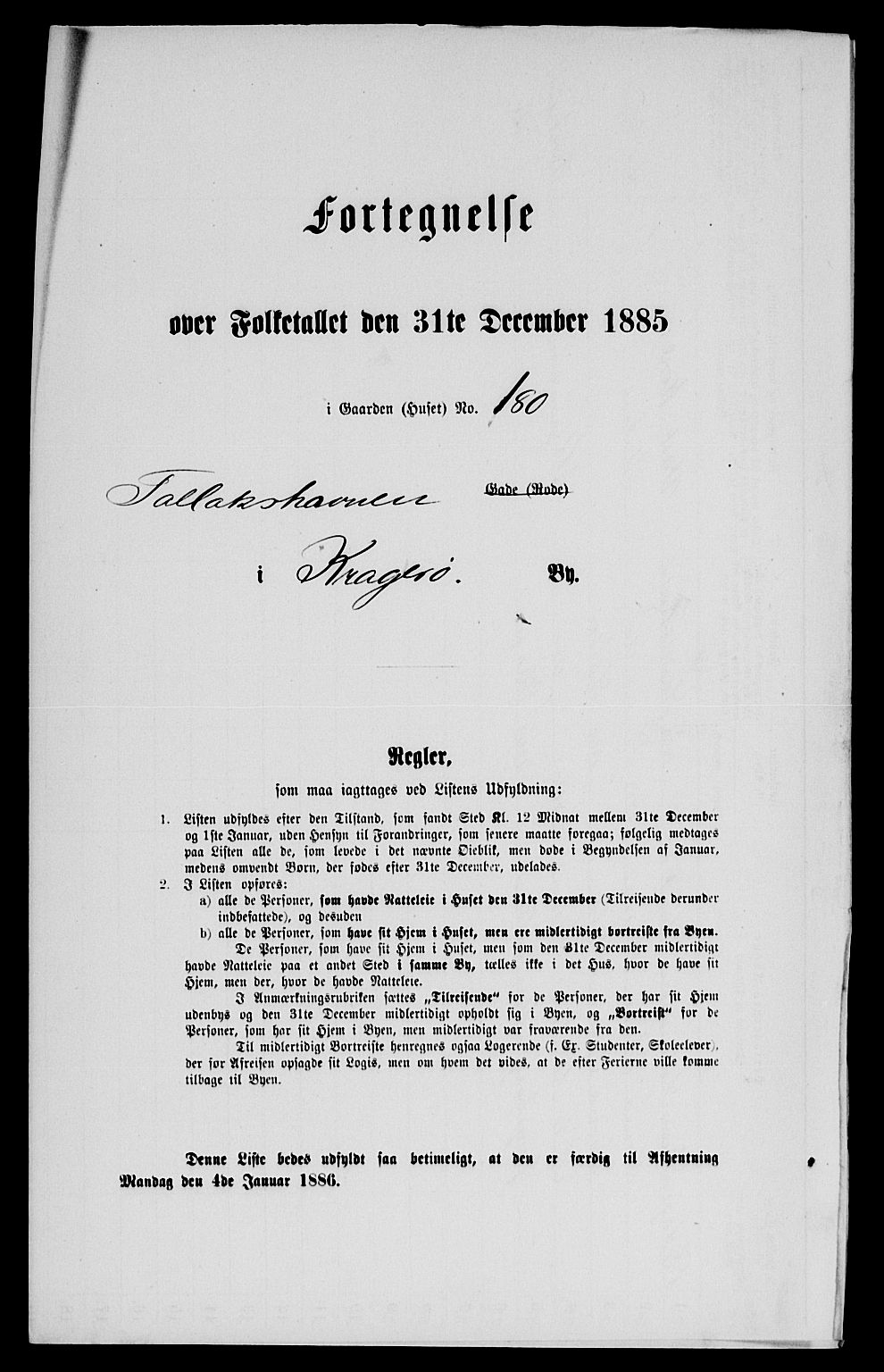 SAKO, 1885 census for 0801 Kragerø, 1885, p. 391