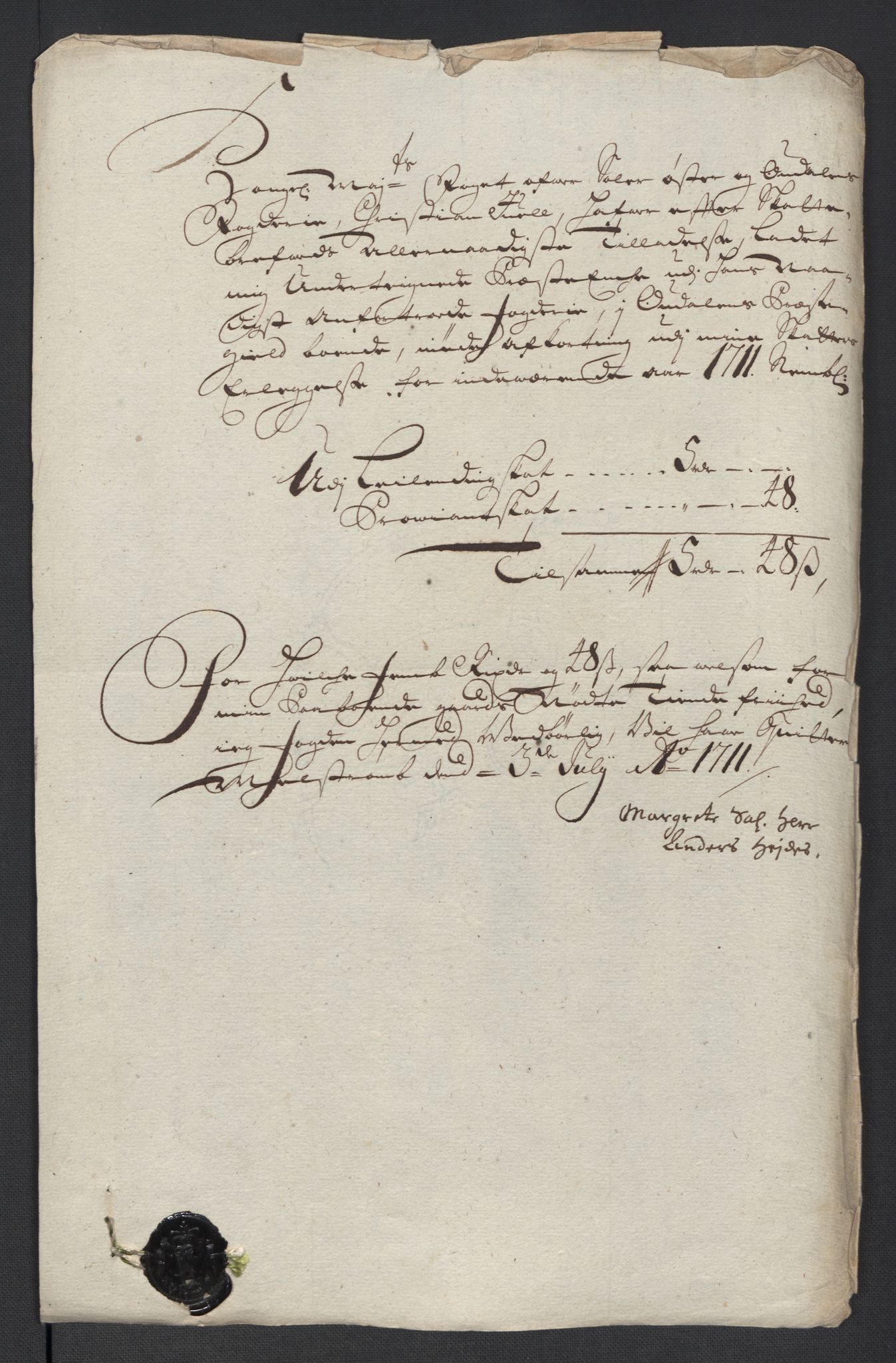 Rentekammeret inntil 1814, Reviderte regnskaper, Fogderegnskap, RA/EA-4092/R13/L0848: Fogderegnskap Solør, Odal og Østerdal, 1711, p. 294