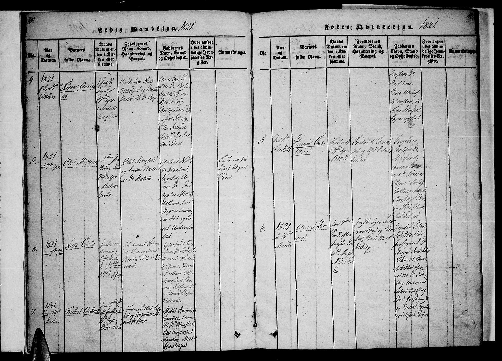 Ministerialprotokoller, klokkerbøker og fødselsregistre - Nordland, SAT/A-1459/891/L1298: Parish register (official) no. 891A03, 1820-1840, p. 10-11