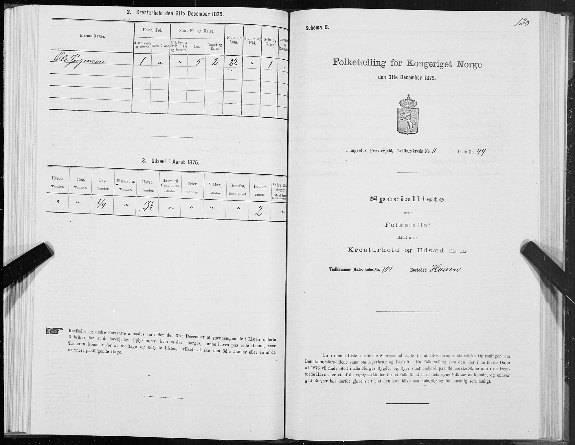 SAT, 1875 census for 1560P Tingvoll, 1875, p. 4130