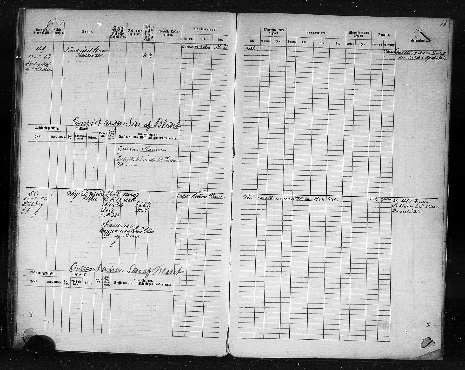 Halden mønstringskontor, AV/SAO-A-10569a/F/Fc/Fcd/L0003: Annotasjons- og hovedrulle for maskinister og fyrbøtere, 1876-1918, p. 35