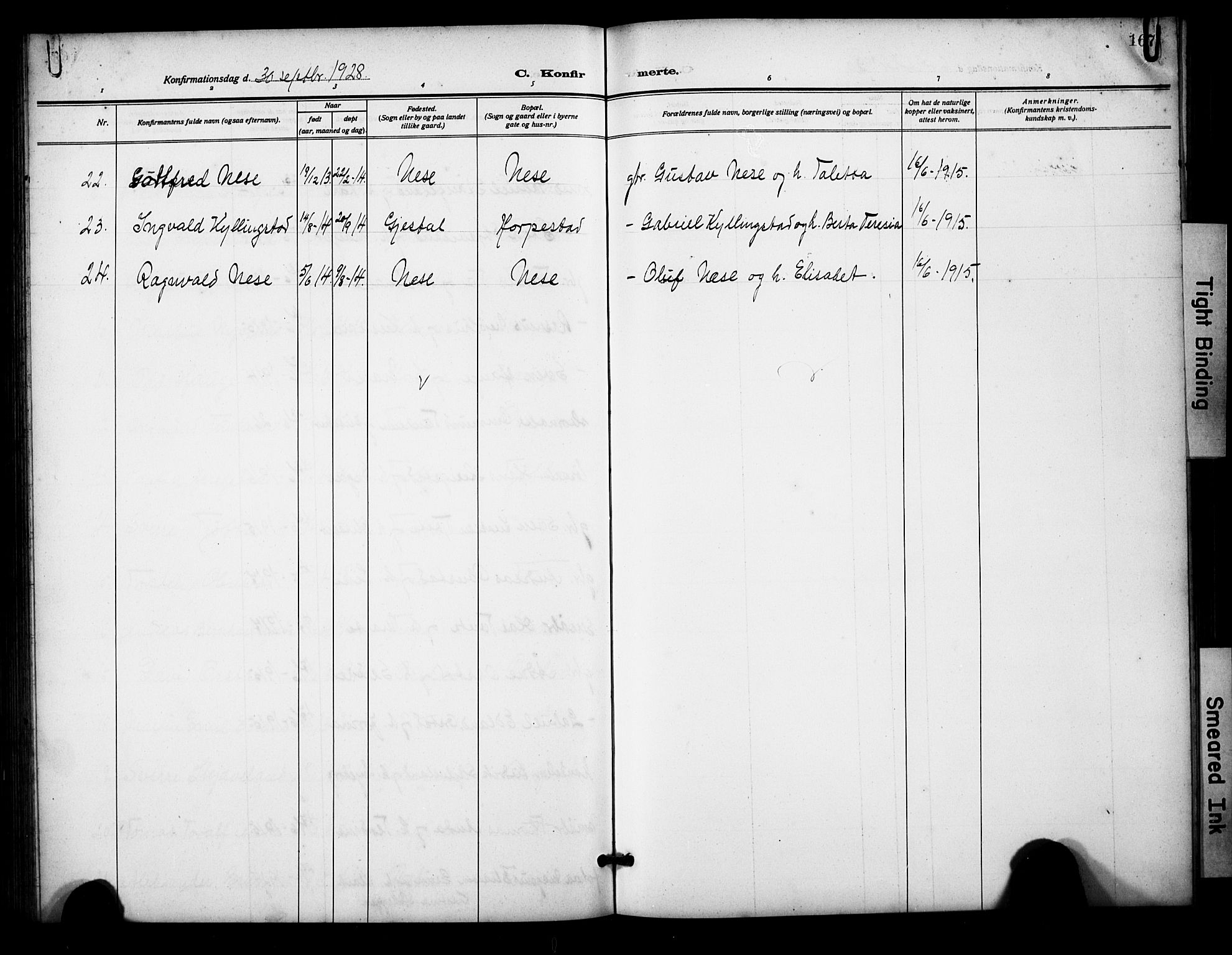 Klepp sokneprestkontor, AV/SAST-A-101803/001/3/30BB/L0007: Parish register (copy) no. B 7, 1908-1934, p. 167