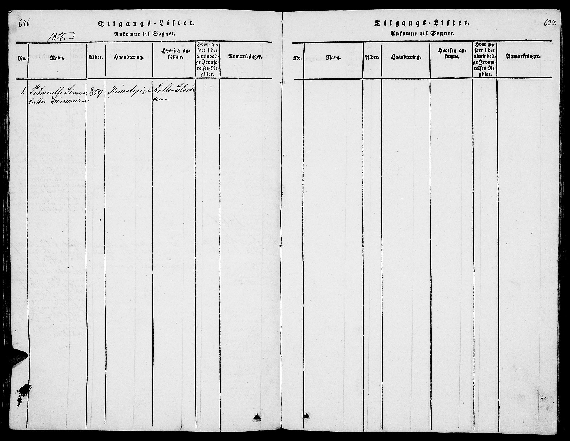 Tolga prestekontor, AV/SAH-PREST-062/L/L0001: Parish register (copy) no. 1, 1814-1877, p. 626-627