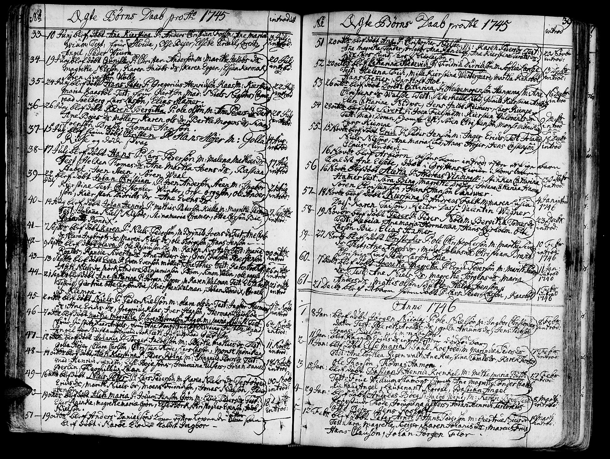 Ministerialprotokoller, klokkerbøker og fødselsregistre - Sør-Trøndelag, SAT/A-1456/602/L0103: Parish register (official) no. 602A01, 1732-1774, p. 39