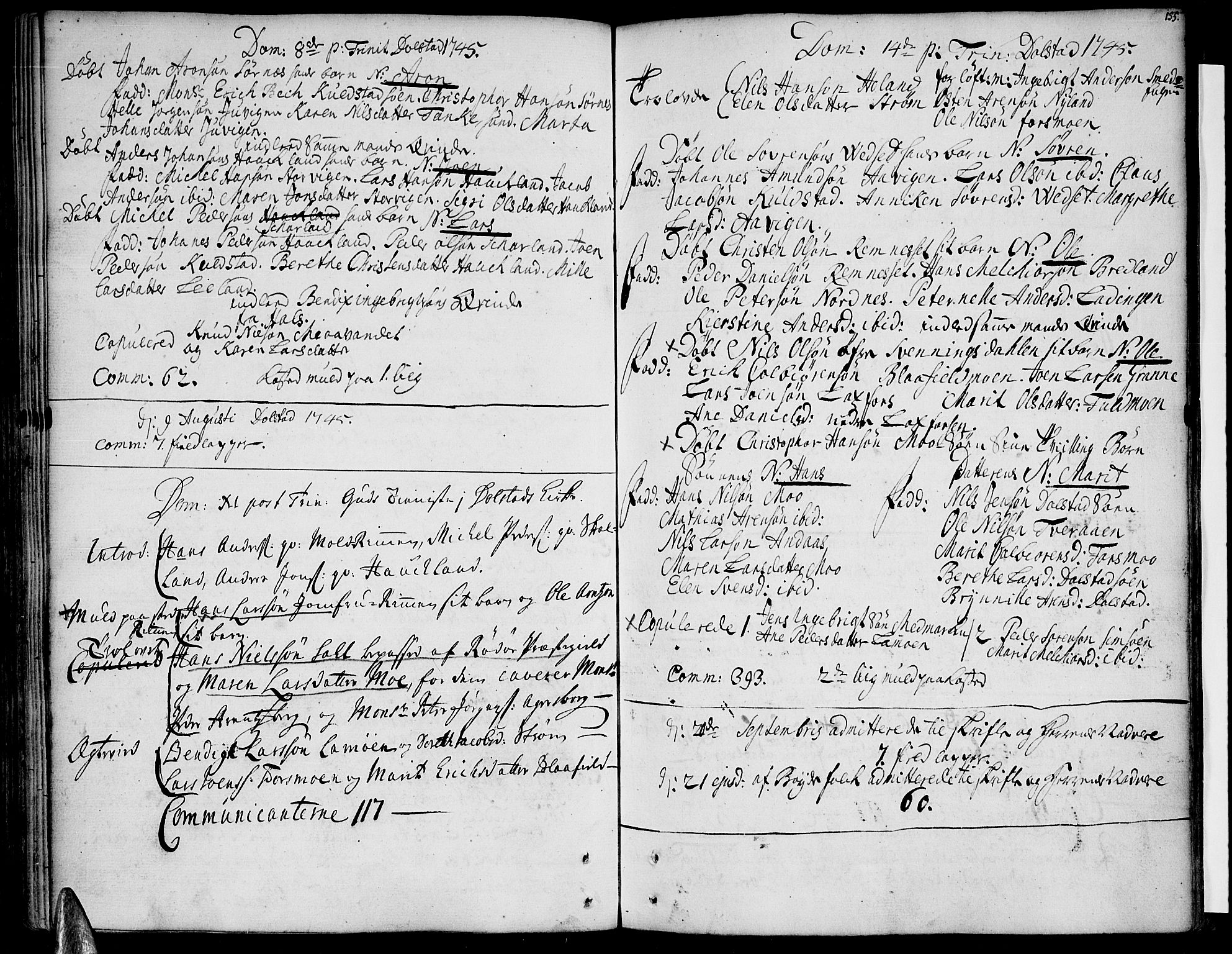 Ministerialprotokoller, klokkerbøker og fødselsregistre - Nordland, SAT/A-1459/820/L0284: Parish register (official) no. 820A05, 1730-1752, p. 155